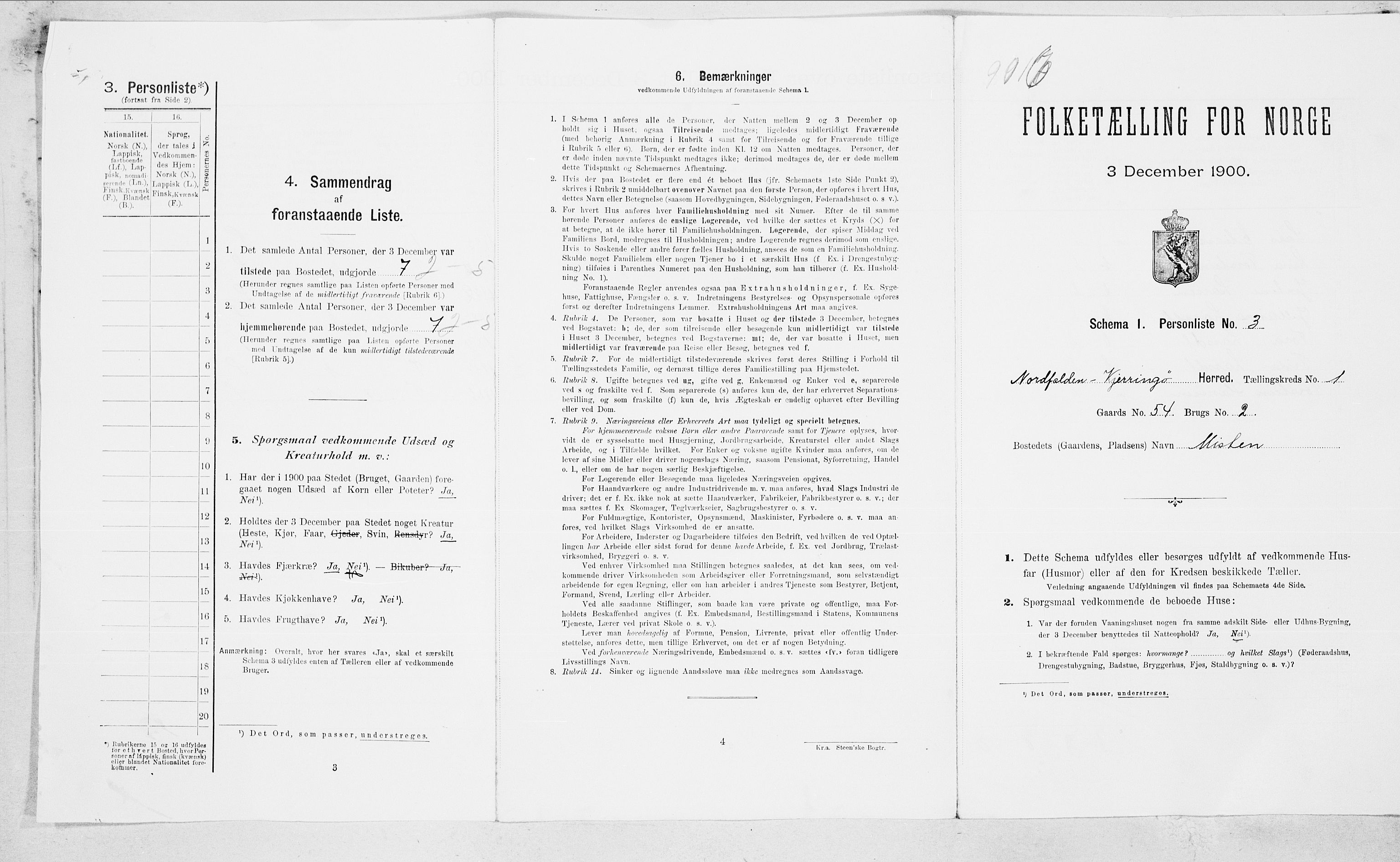 SAT, 1900 census for Nordfold-Kjerringøy, 1900, p. 22