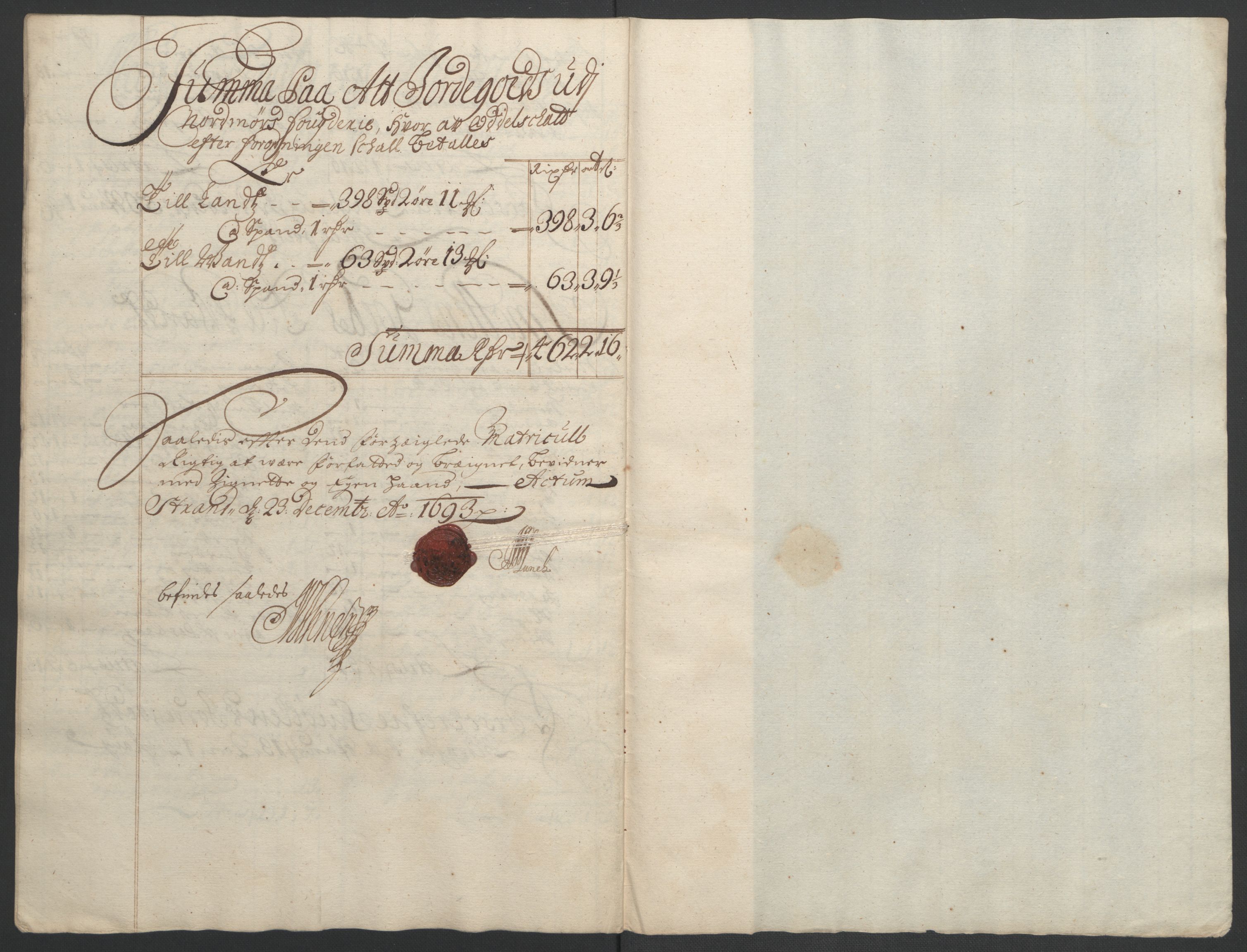 Rentekammeret inntil 1814, Reviderte regnskaper, Fogderegnskap, RA/EA-4092/R56/L3735: Fogderegnskap Nordmøre, 1692-1693, p. 351