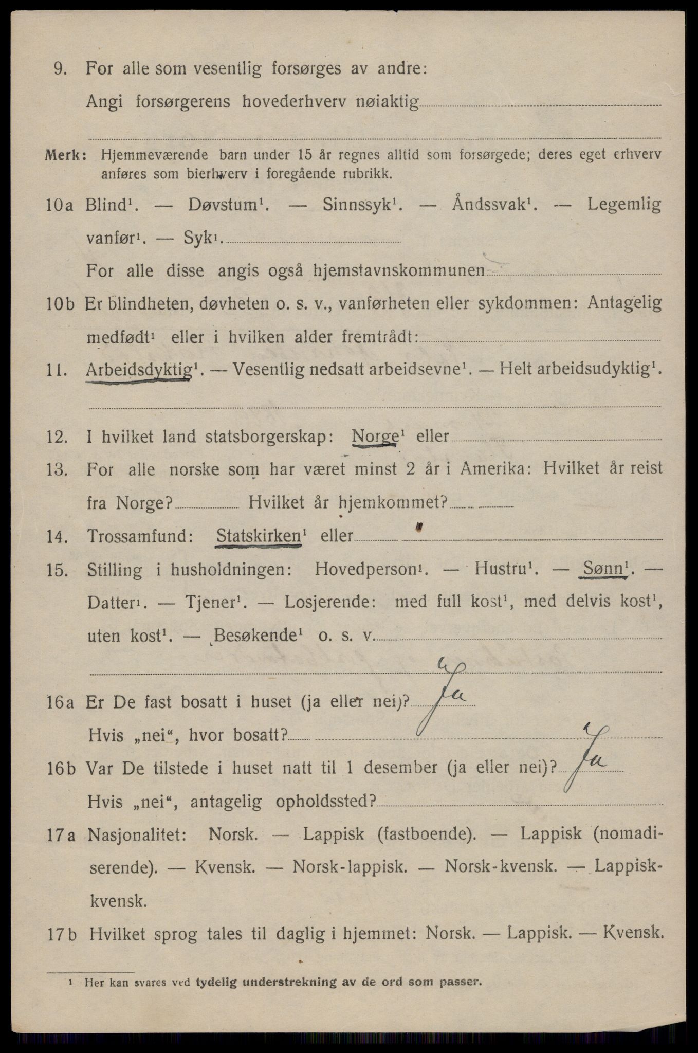 SAT, 1920 census for Flakstad, 1920, p. 3412