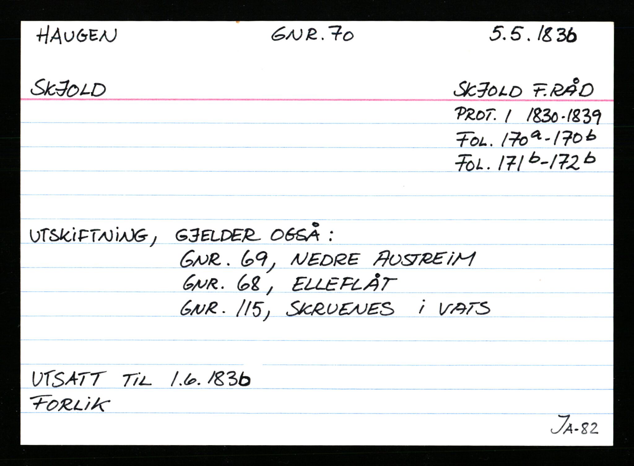 Statsarkivet i Stavanger, AV/SAST-A-101971/03/Y/Ym/L0021: Åstedskort sortert etter gårdsnavn: Hauge - Haukås, 1600-1950, p. 439
