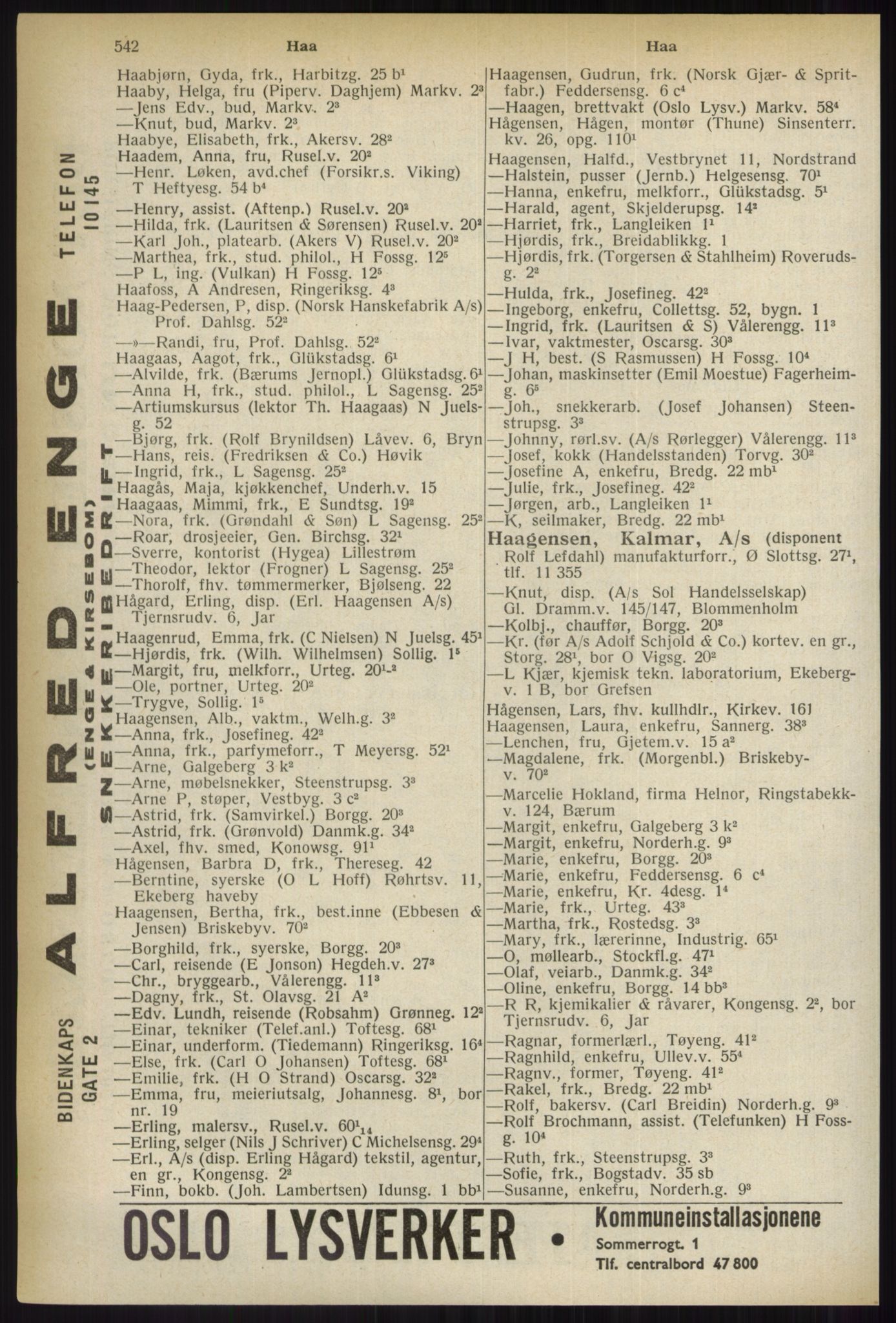 Kristiania/Oslo adressebok, PUBL/-, 1937, p. 542