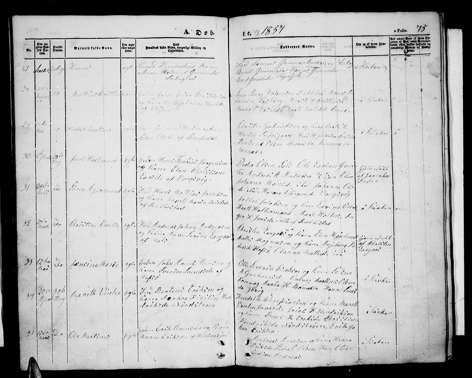 Tranøy sokneprestkontor, AV/SATØ-S-1313/I/Ia/Iab/L0002klokker: Parish register (copy) no. 2, 1847-1860, p. 75