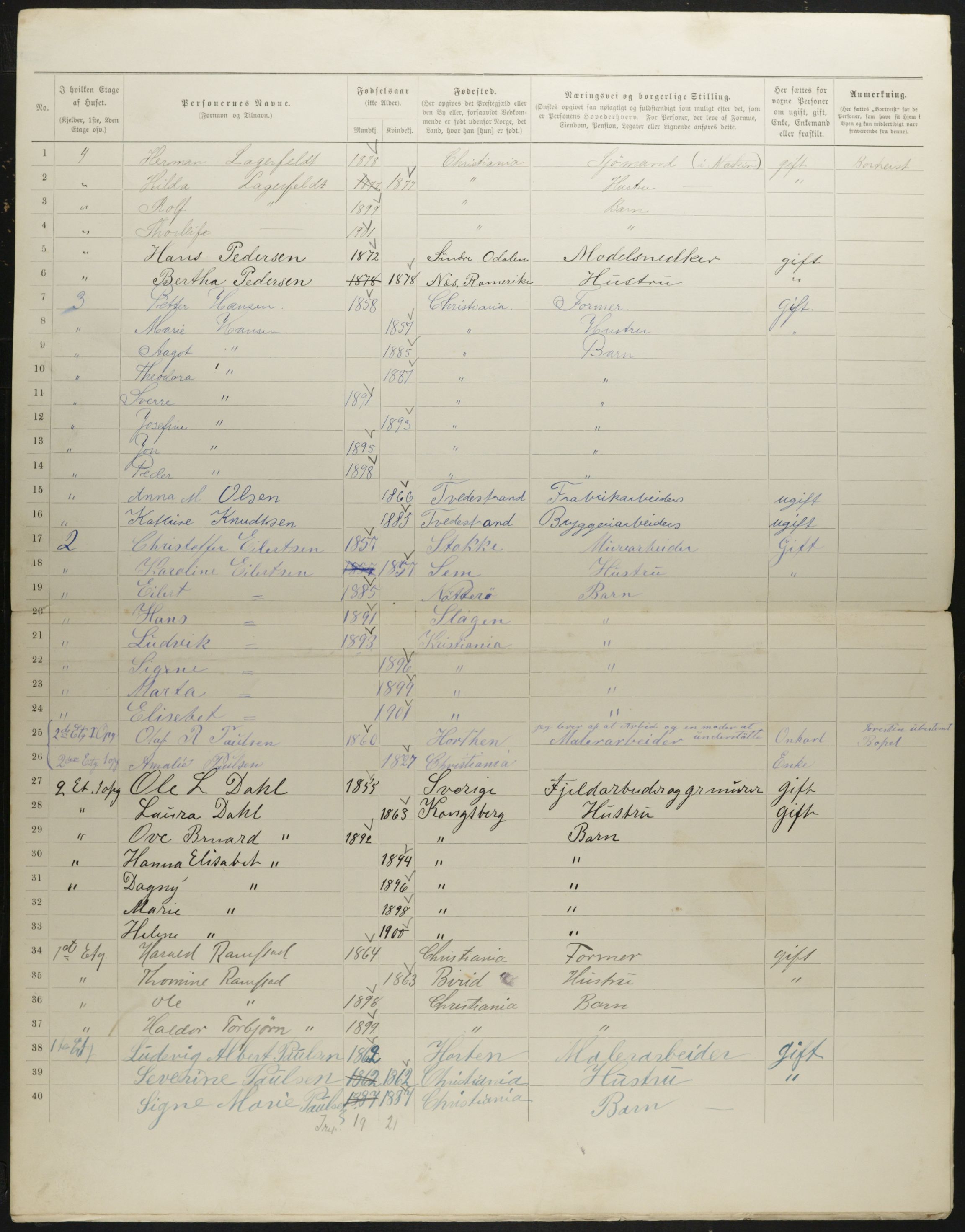 OBA, Municipal Census 1901 for Kristiania, 1901, p. 818