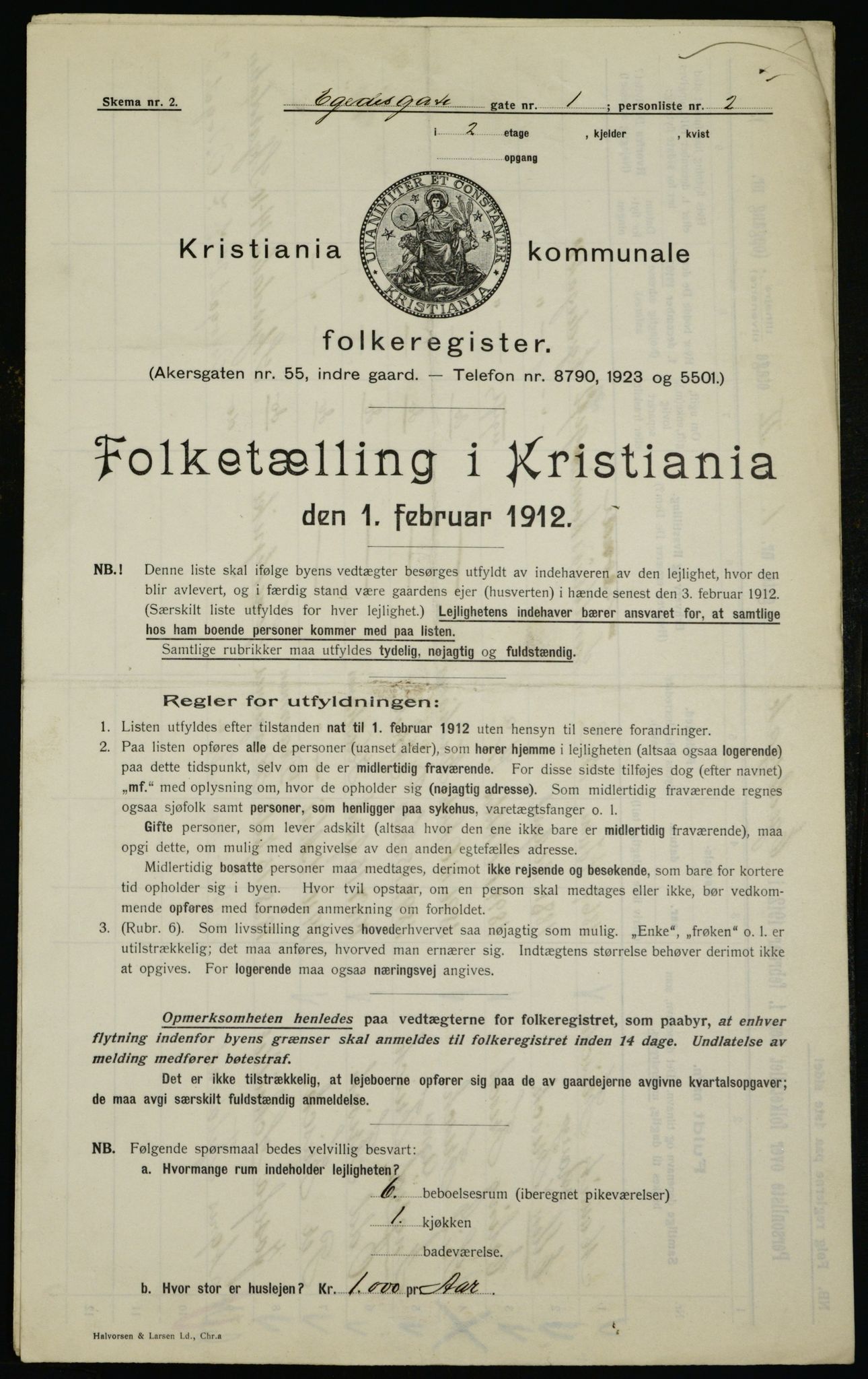 OBA, Municipal Census 1912 for Kristiania, 1912, p. 18669