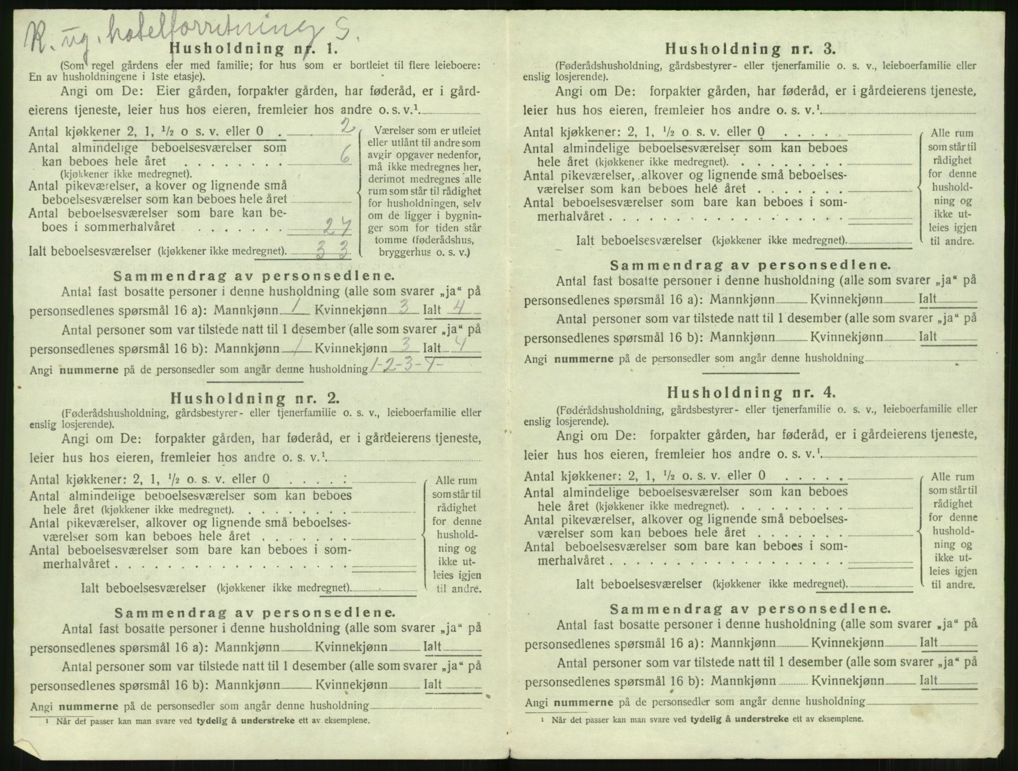 SAT, 1920 census for Sunnylven, 1920, p. 115