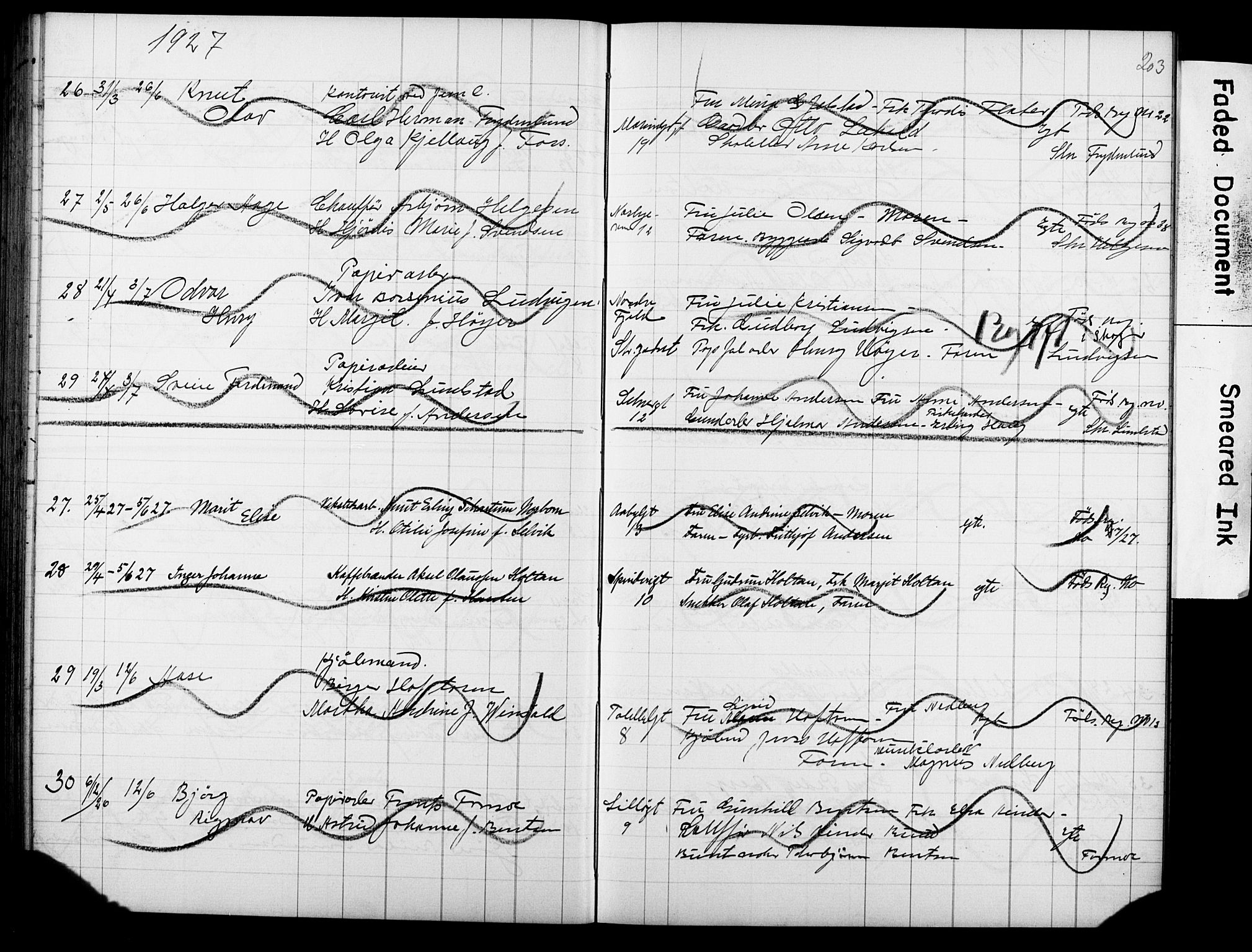 Strømsø kirkebøker, AV/SAKO-A-246/Y/Ya/L0007: Parish register draft no. I 7, 1915-1932, p. 203