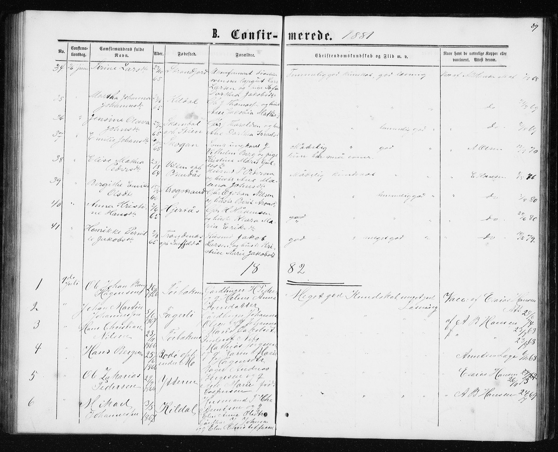 Ministerialprotokoller, klokkerbøker og fødselsregistre - Nordland, SAT/A-1459/827/L0416: Parish register (copy) no. 827C05, 1865-1886, p. 89
