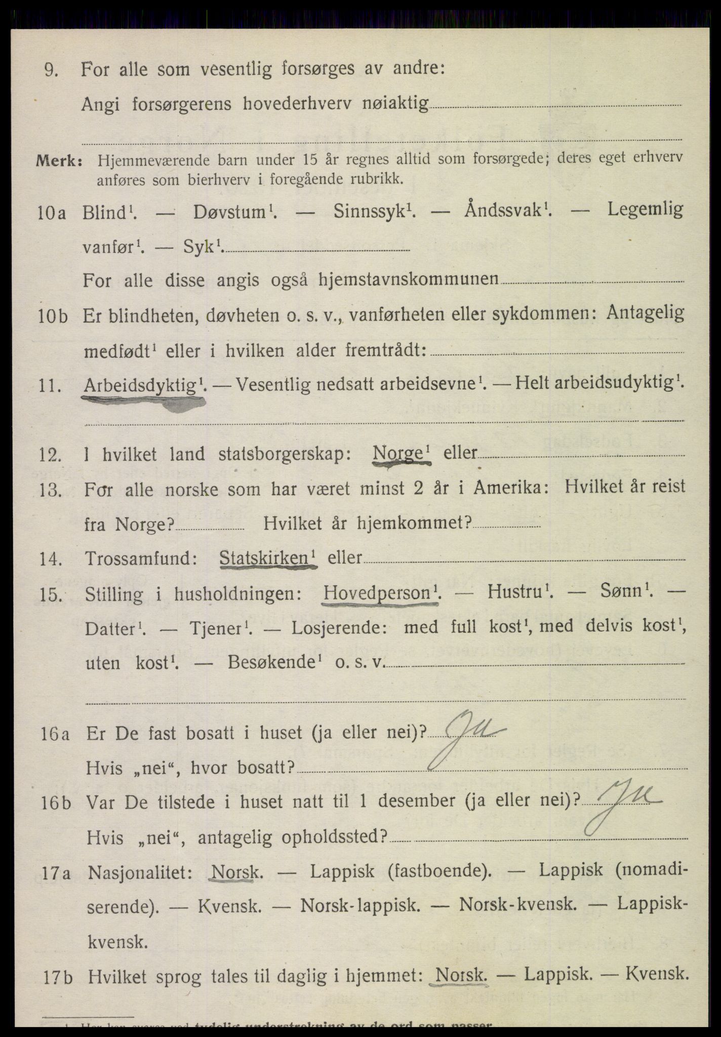 SAT, 1920 census for Vefsn, 1920, p. 11710