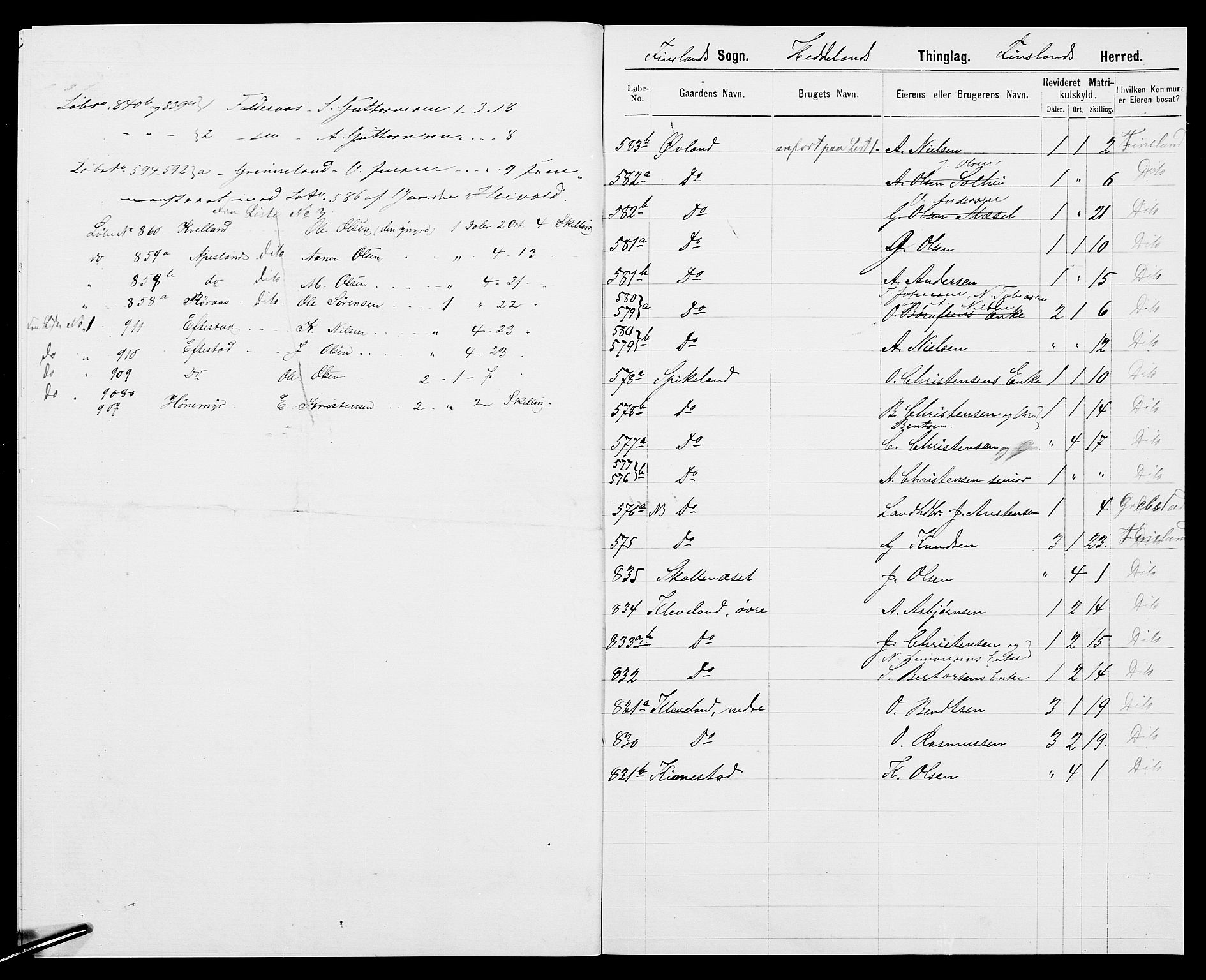 SAK, 1875 census for 1024P Bjelland, 1875, p. 739