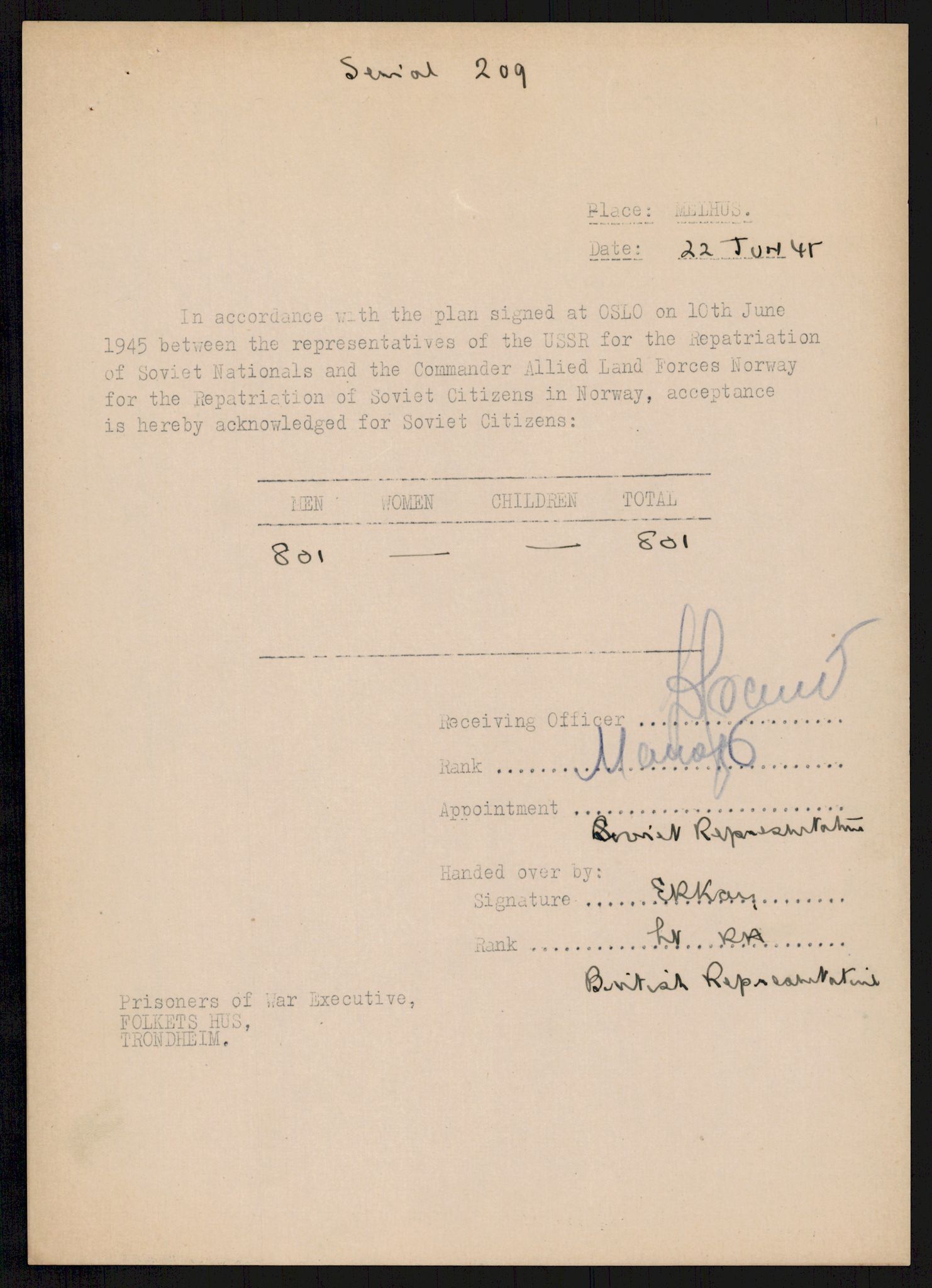 Flyktnings- og fangedirektoratet, Repatrieringskontoret, AV/RA-S-1681/D/Db/L0018: Displaced Persons (DPs) og sivile tyskere, 1945-1948, p. 289