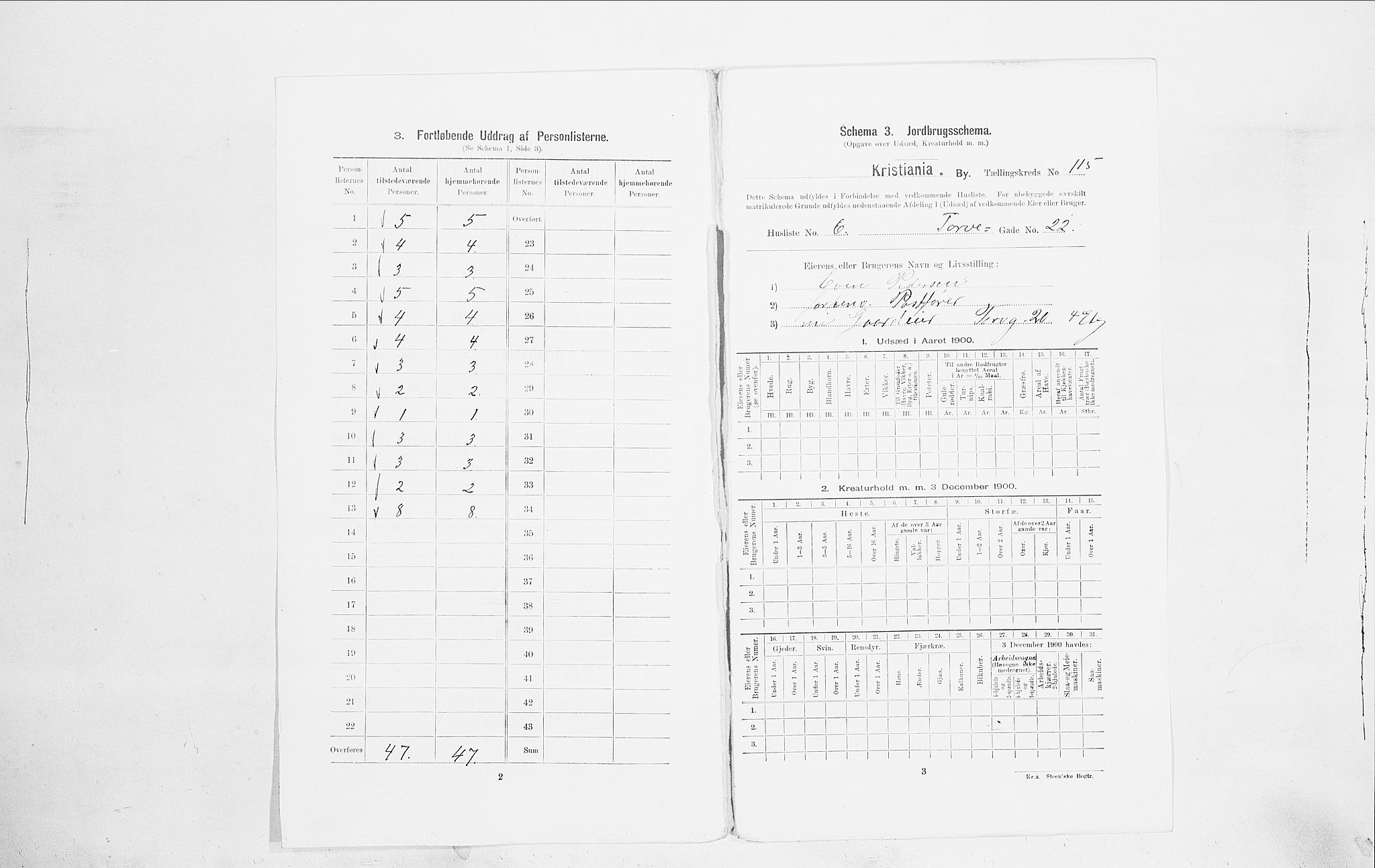 SAO, 1900 census for Kristiania, 1900, p. 103095