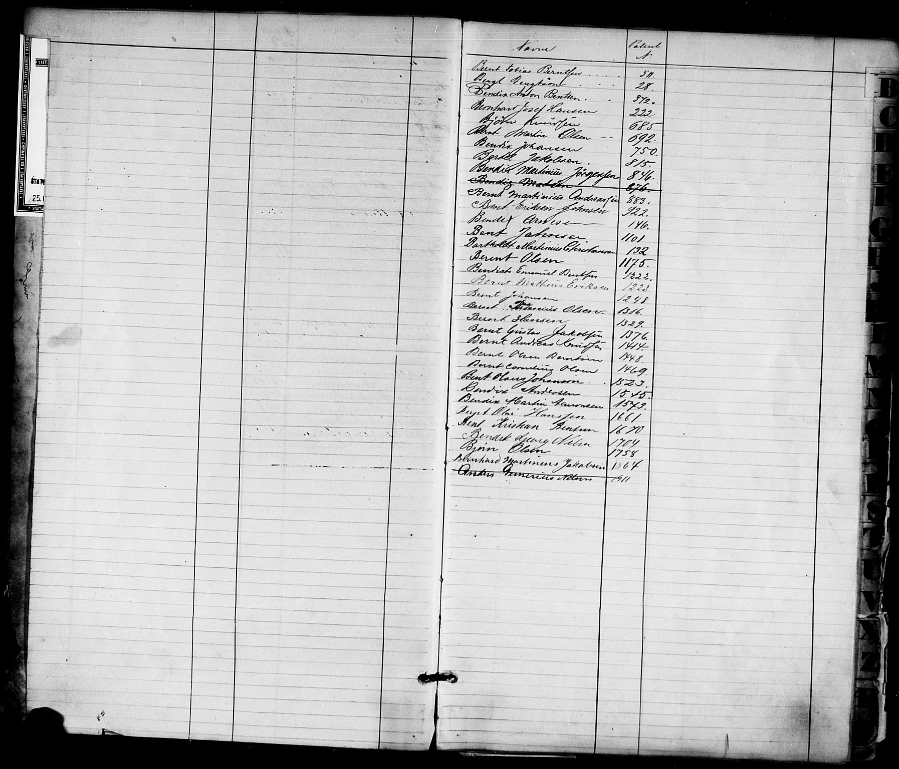 Grimstad mønstringskrets, SAK/2031-0013/F/Fa/L0001: Annotasjonsrulle nr 1-1920 med register, F-1, 1870-1892, p. 3