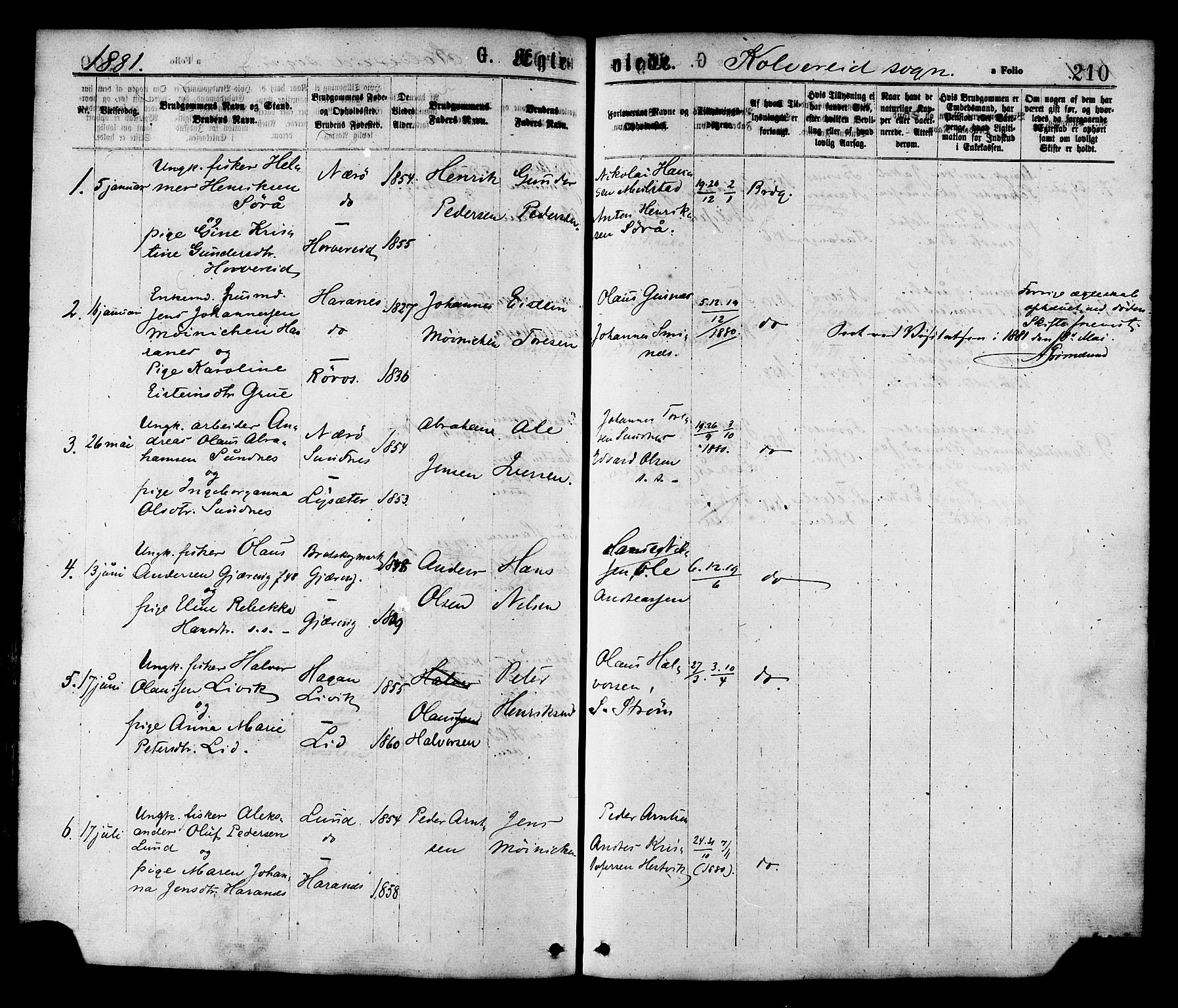 Ministerialprotokoller, klokkerbøker og fødselsregistre - Nord-Trøndelag, AV/SAT-A-1458/780/L0642: Parish register (official) no. 780A07 /1, 1874-1885, p. 210