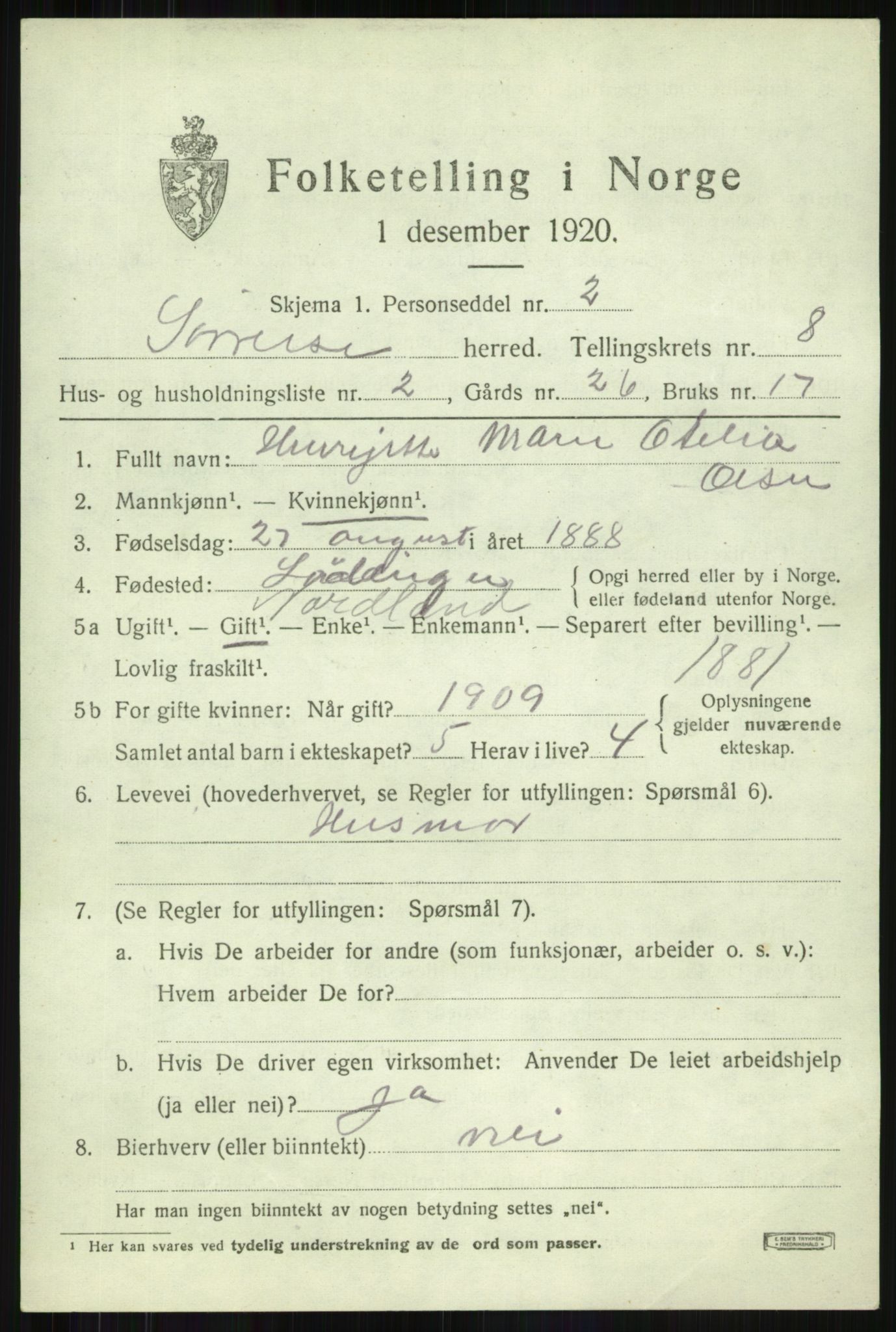 SATØ, 1920 census for Sørreisa, 1920, p. 3682