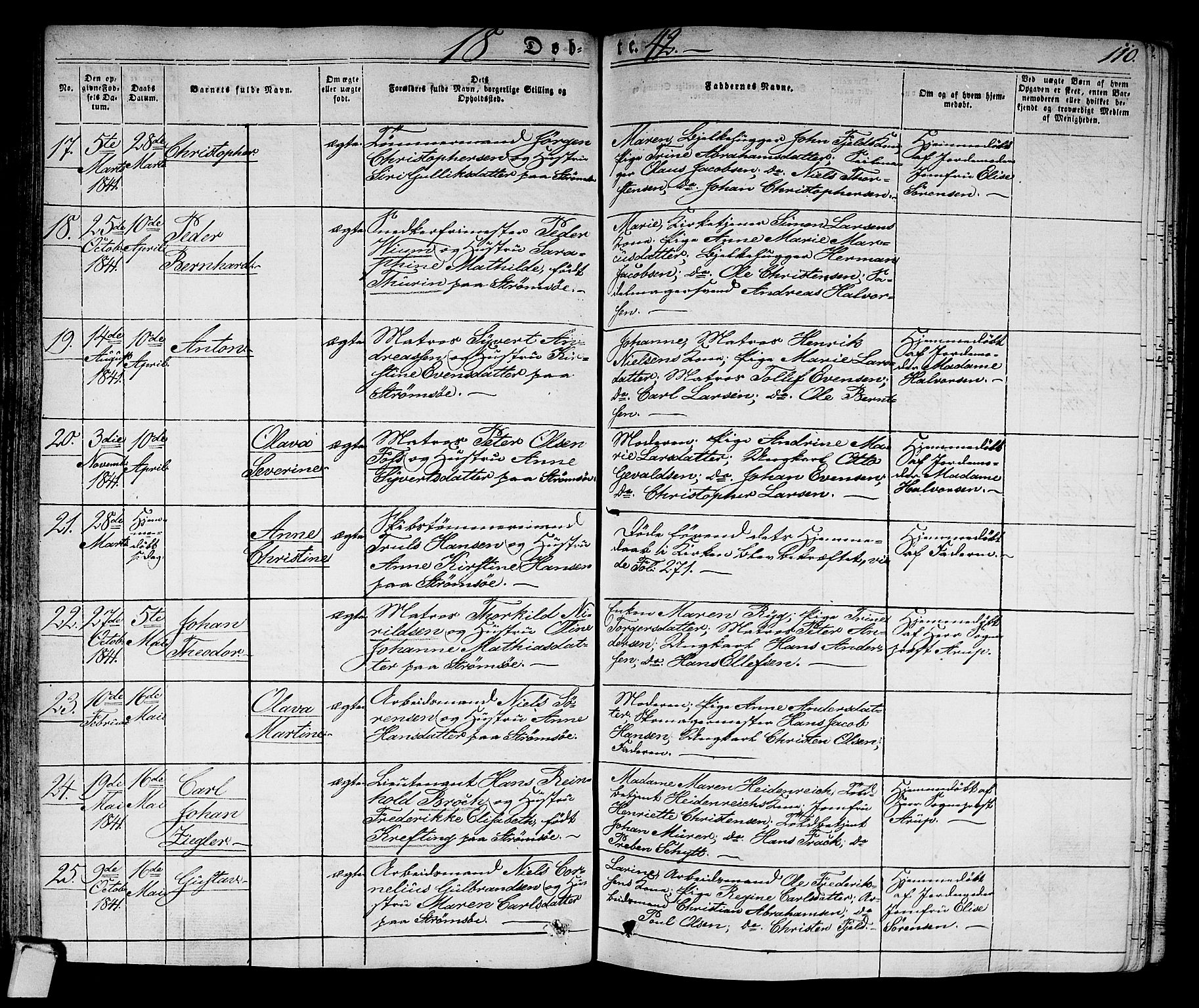 Strømsø kirkebøker, AV/SAKO-A-246/F/Fa/L0012: Parish register (official) no. I 12, 1830-1847, p. 110