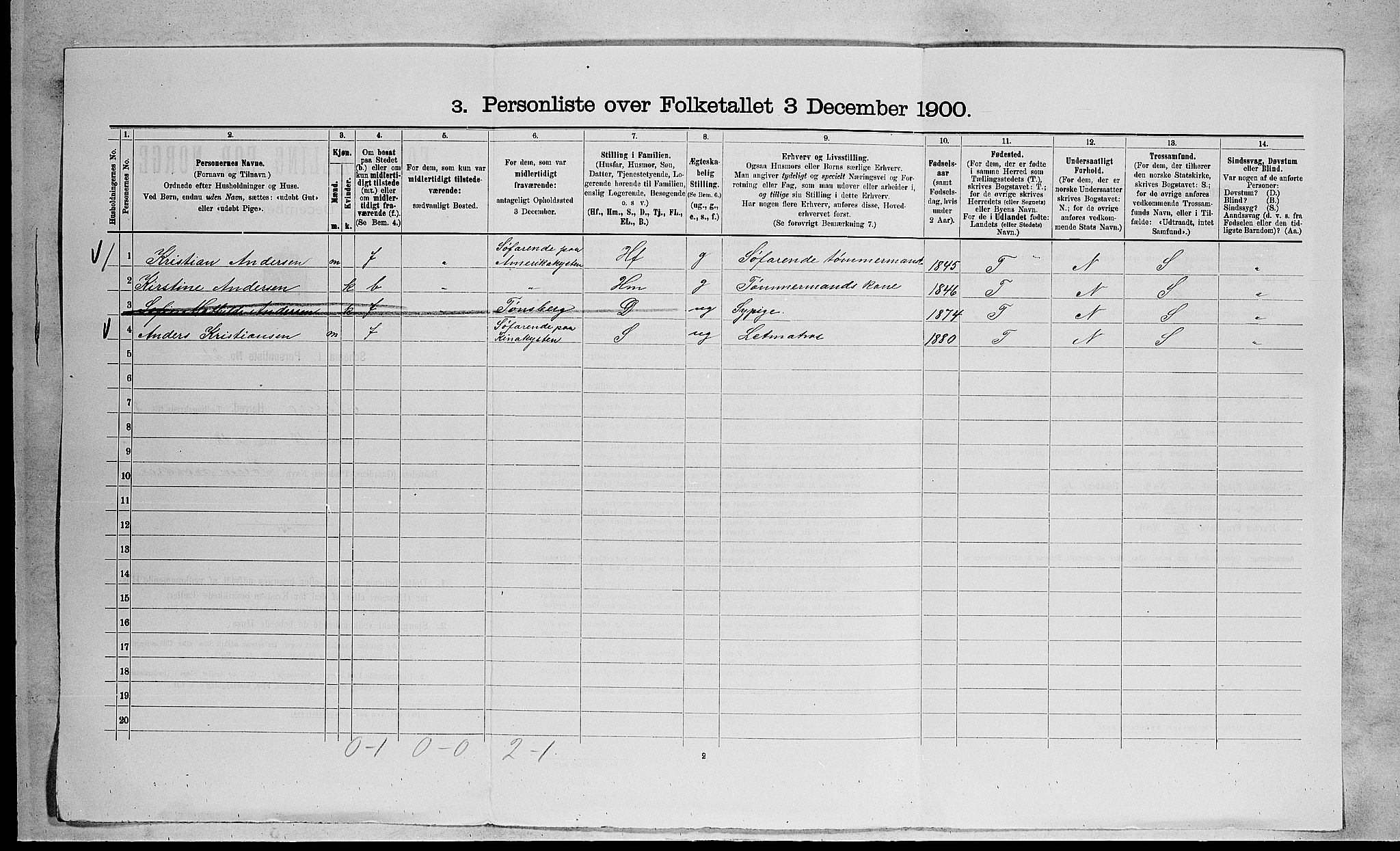 RA, 1900 census for Nøtterøy, 1900, p. 719