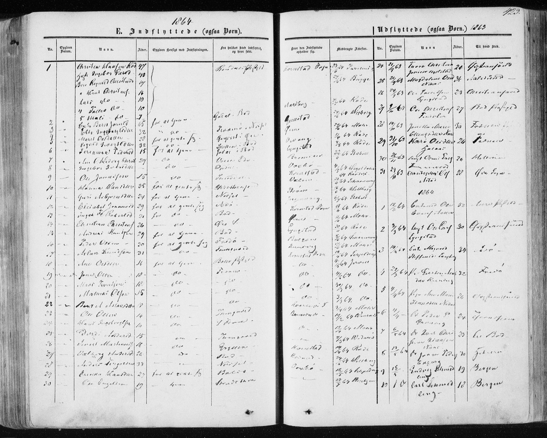 Ministerialprotokoller, klokkerbøker og fødselsregistre - Møre og Romsdal, AV/SAT-A-1454/568/L0804: Parish register (official) no. 568A11, 1854-1868, p. 423