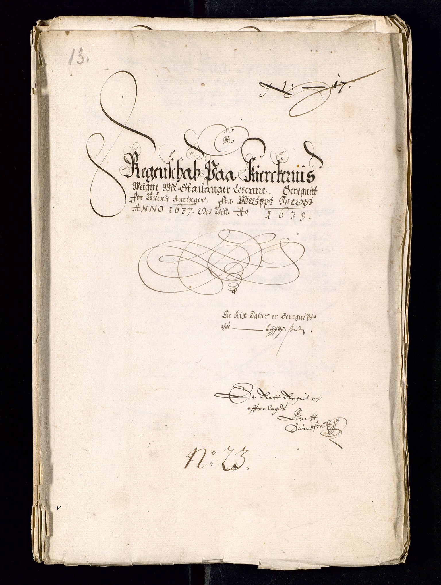 Stavanger len, SAST/A-101870/Ob/L0019: Kirkeregnskaper, 1632-1641, p. 98