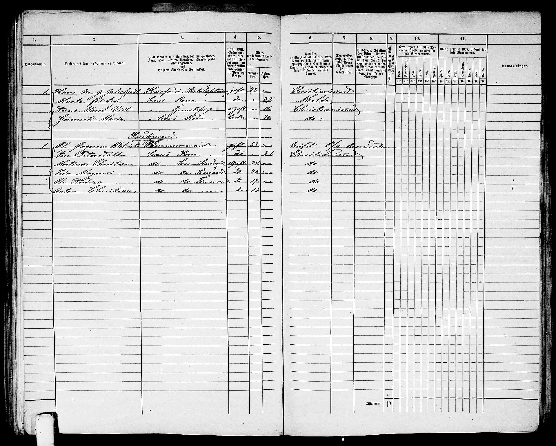 RA, 1865 census for Kristiansund/Kristiansund, 1865, p. 445