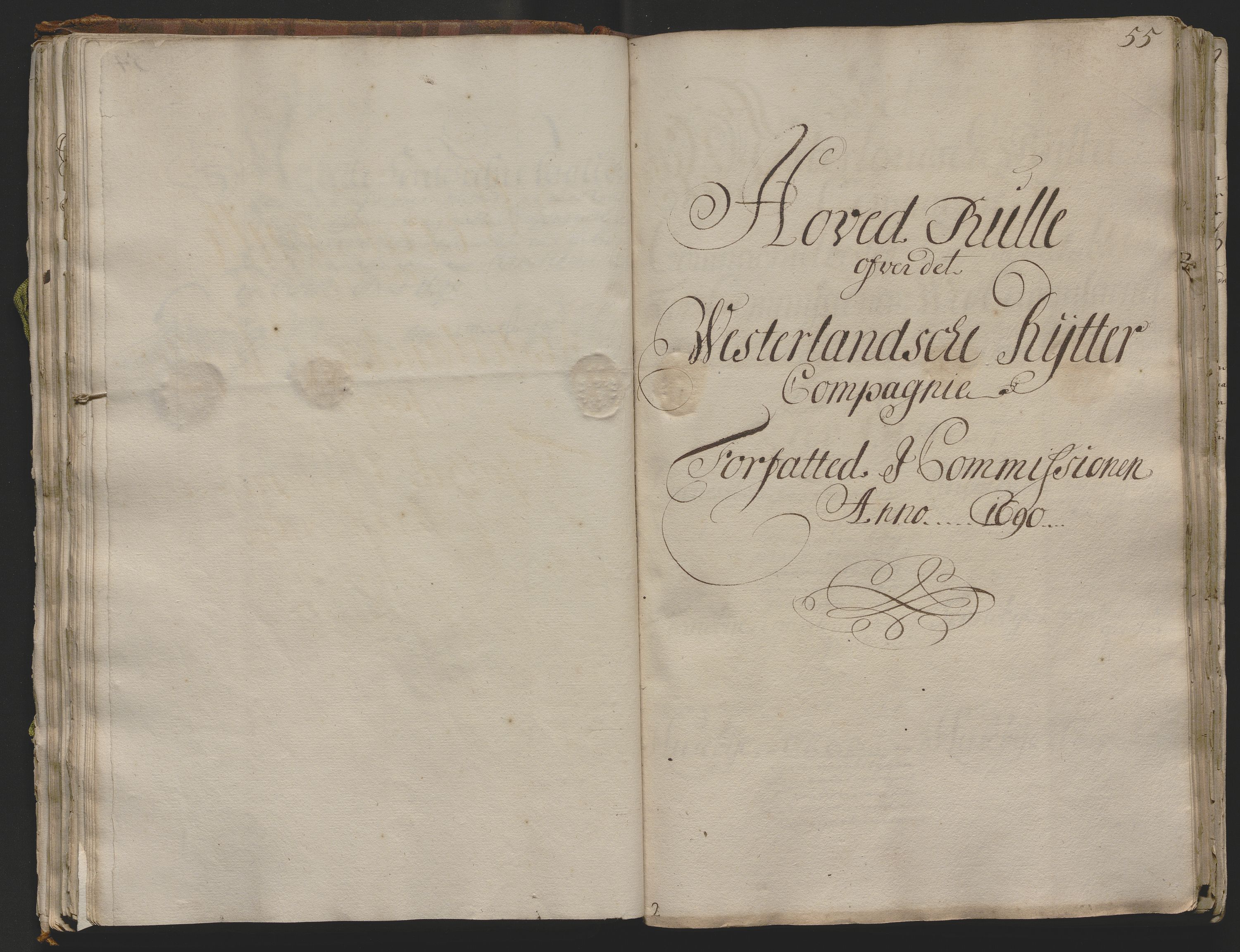 Rentekammeret inntil 1814, Realistisk ordnet avdeling, AV/RA-EA-4070/Ok/L0013: [Ff 19]: Generalhovedrulle over kavaleriet og dragonene i Norge, 1690-1691, p. 54b-55a