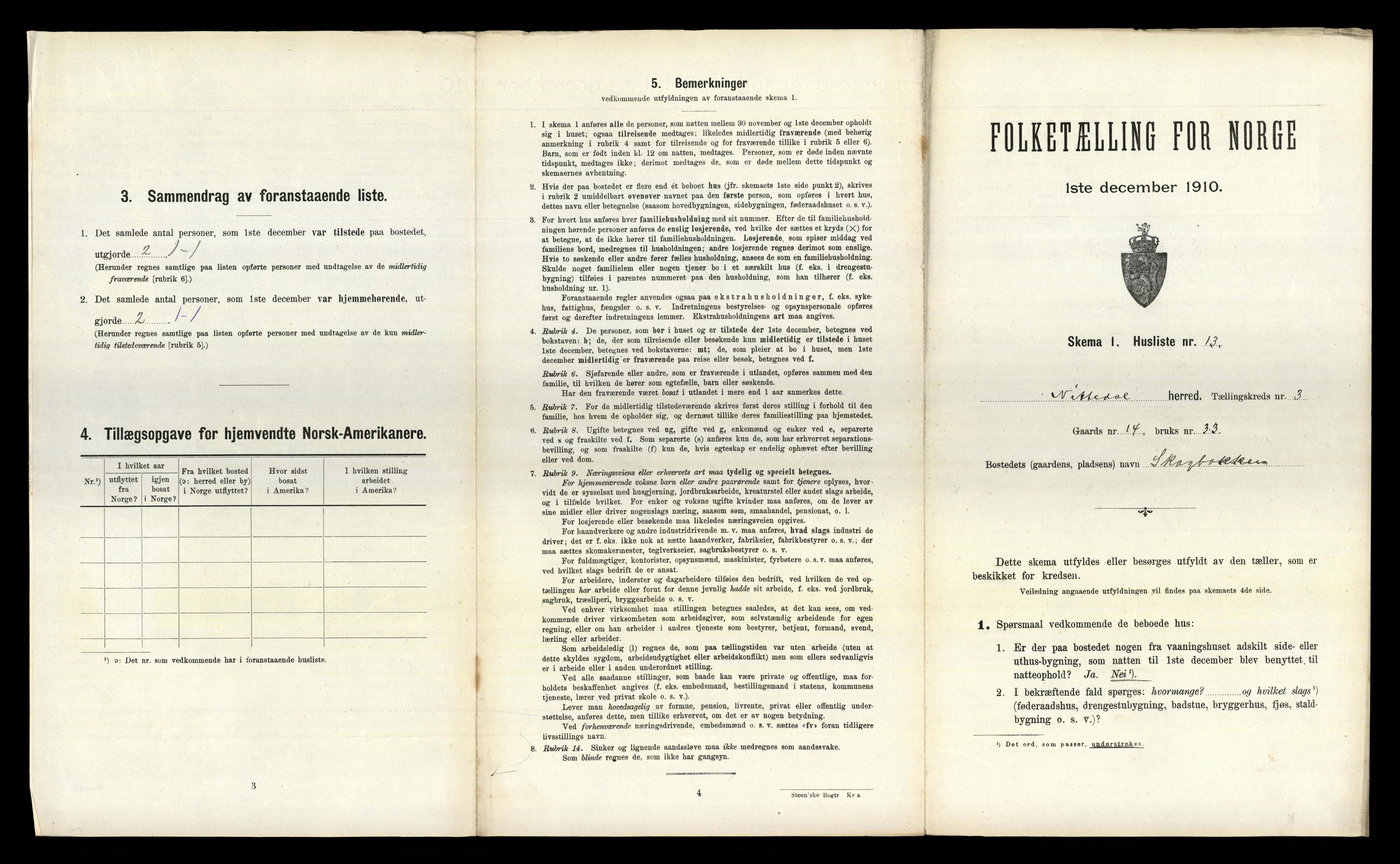 RA, 1910 census for Nittedal, 1910, p. 465