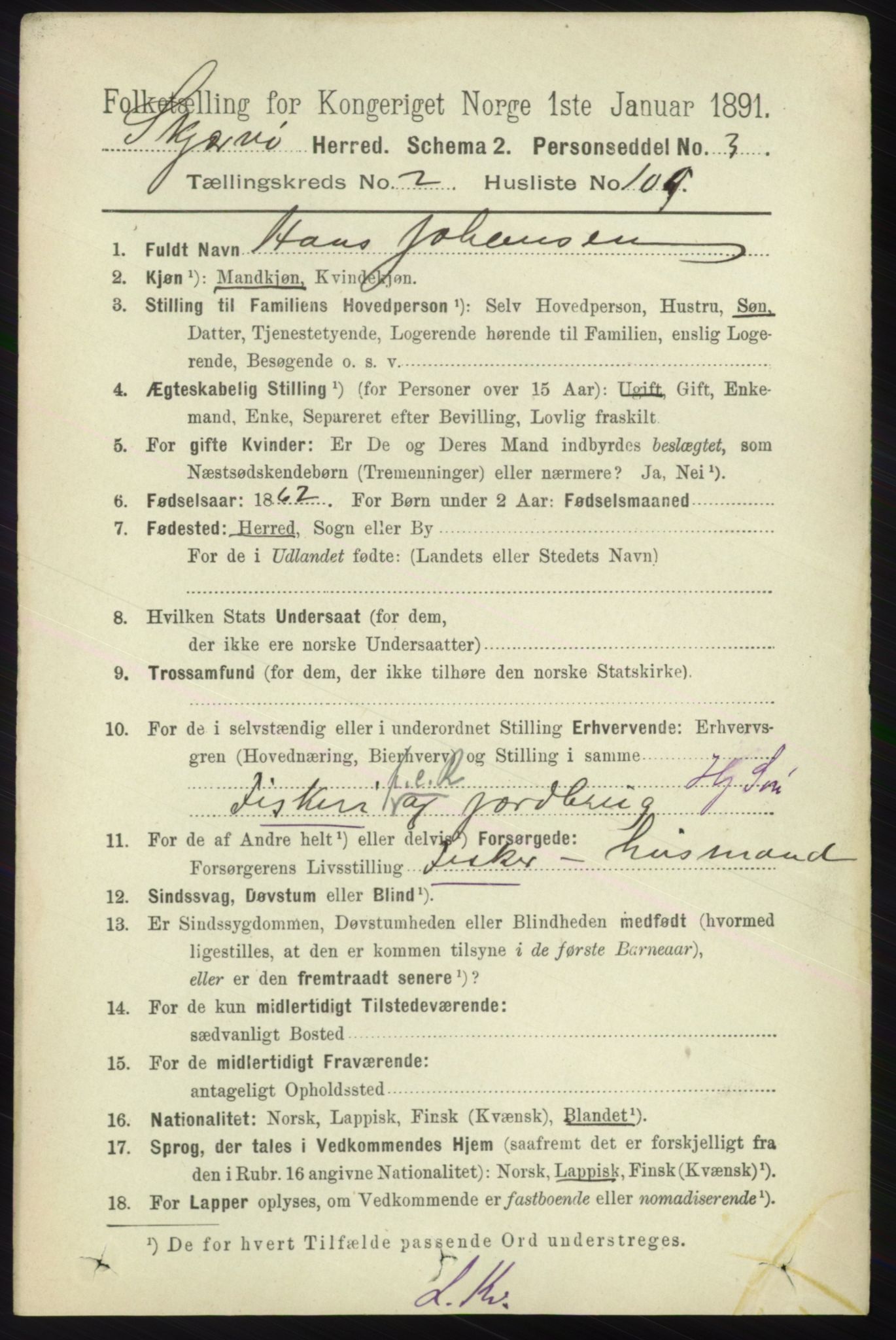 RA, 1891 census for 1941 Skjervøy, 1891, p. 1786