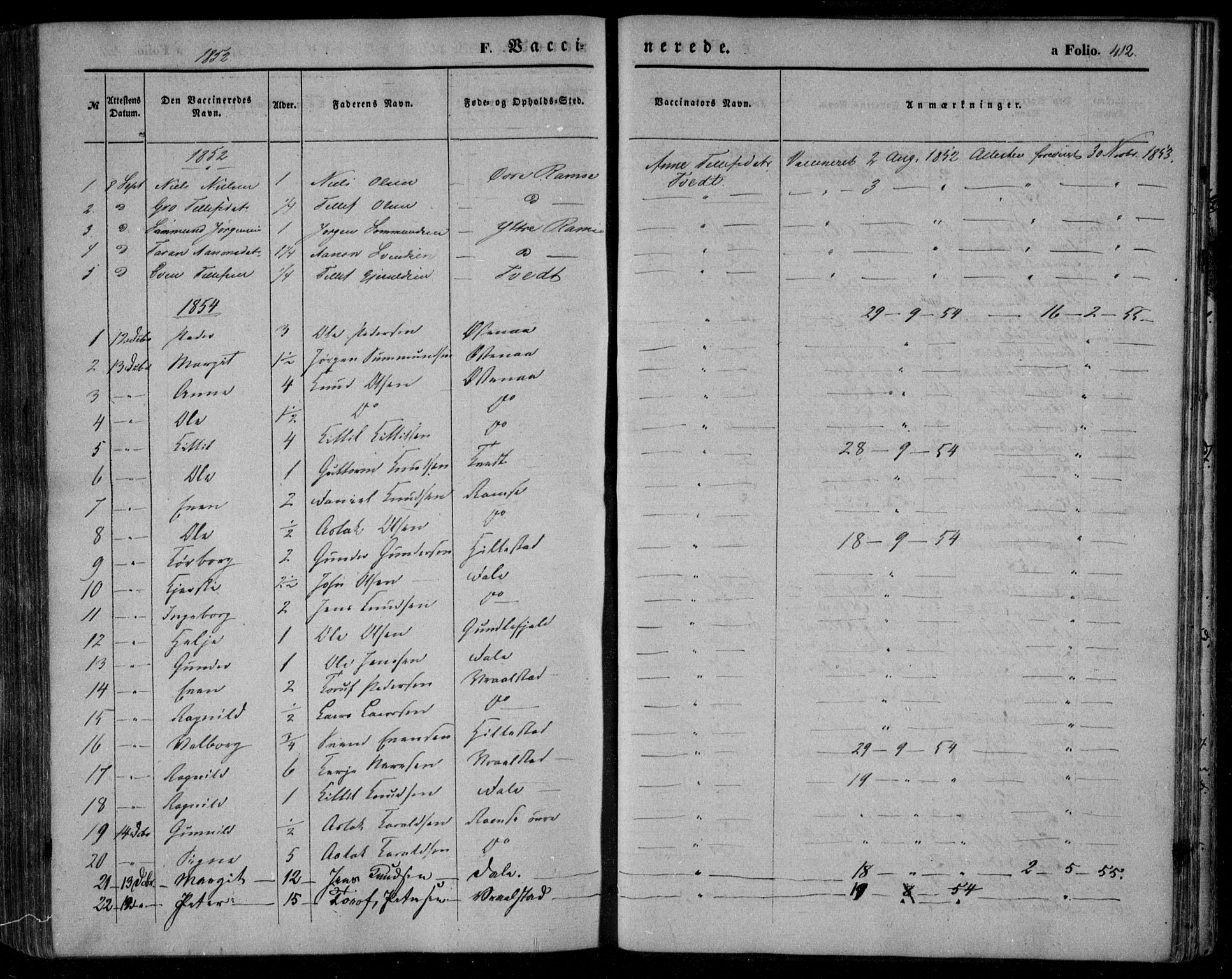 Åmli sokneprestkontor, AV/SAK-1111-0050/F/Fa/Fac/L0008: Parish register (official) no. A 8, 1852-1869, p. 412