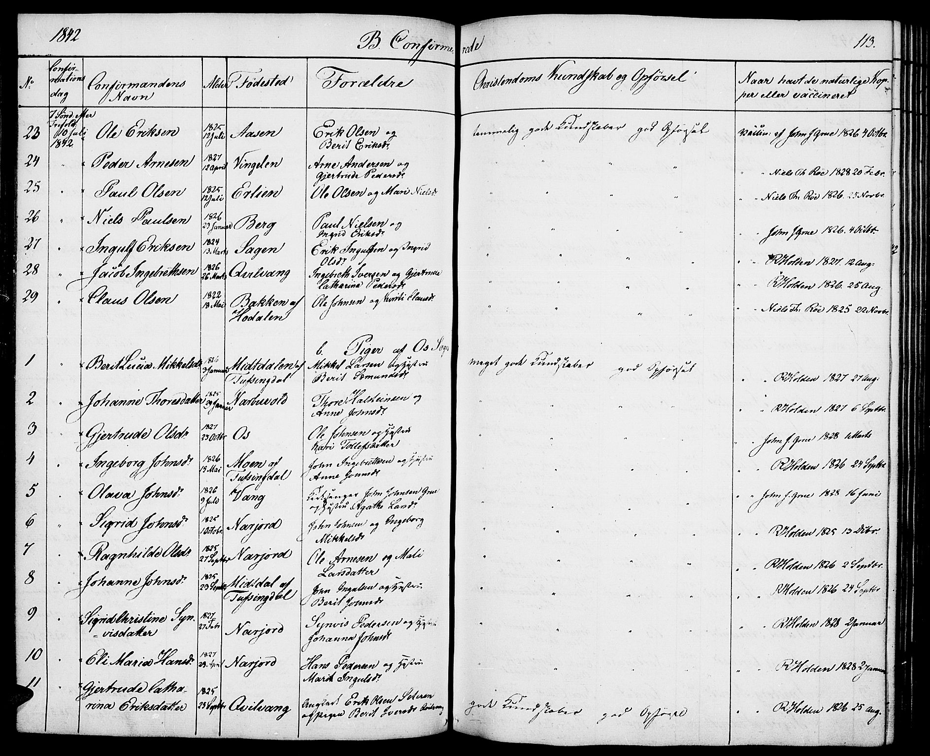 Tolga prestekontor, SAH/PREST-062/K/L0005: Parish register (official) no. 5, 1836-1852, p. 113