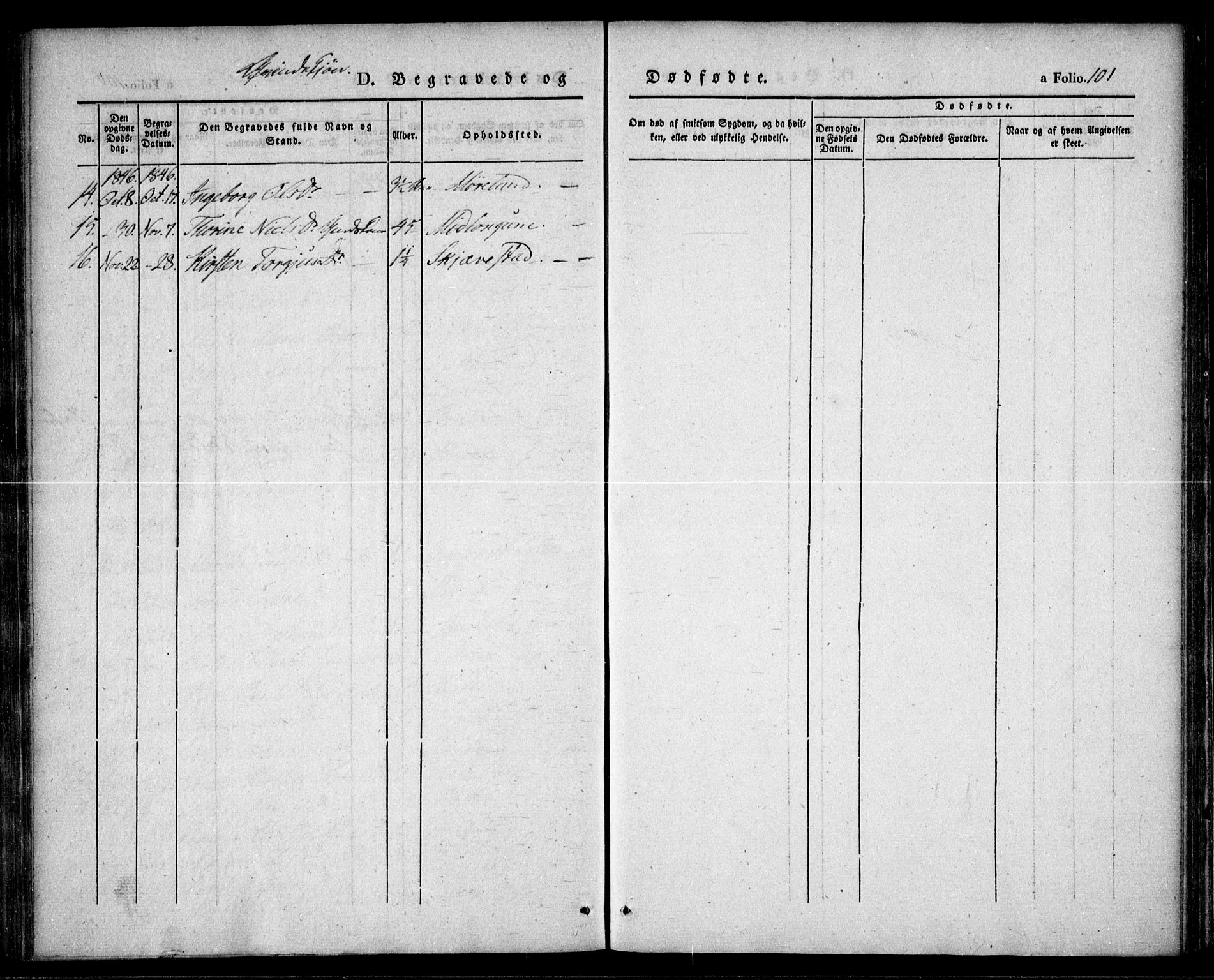 Austre Moland sokneprestkontor, SAK/1111-0001/F/Fa/Faa/L0006: Parish register (official) no. A 6, 1837-1846, p. 101