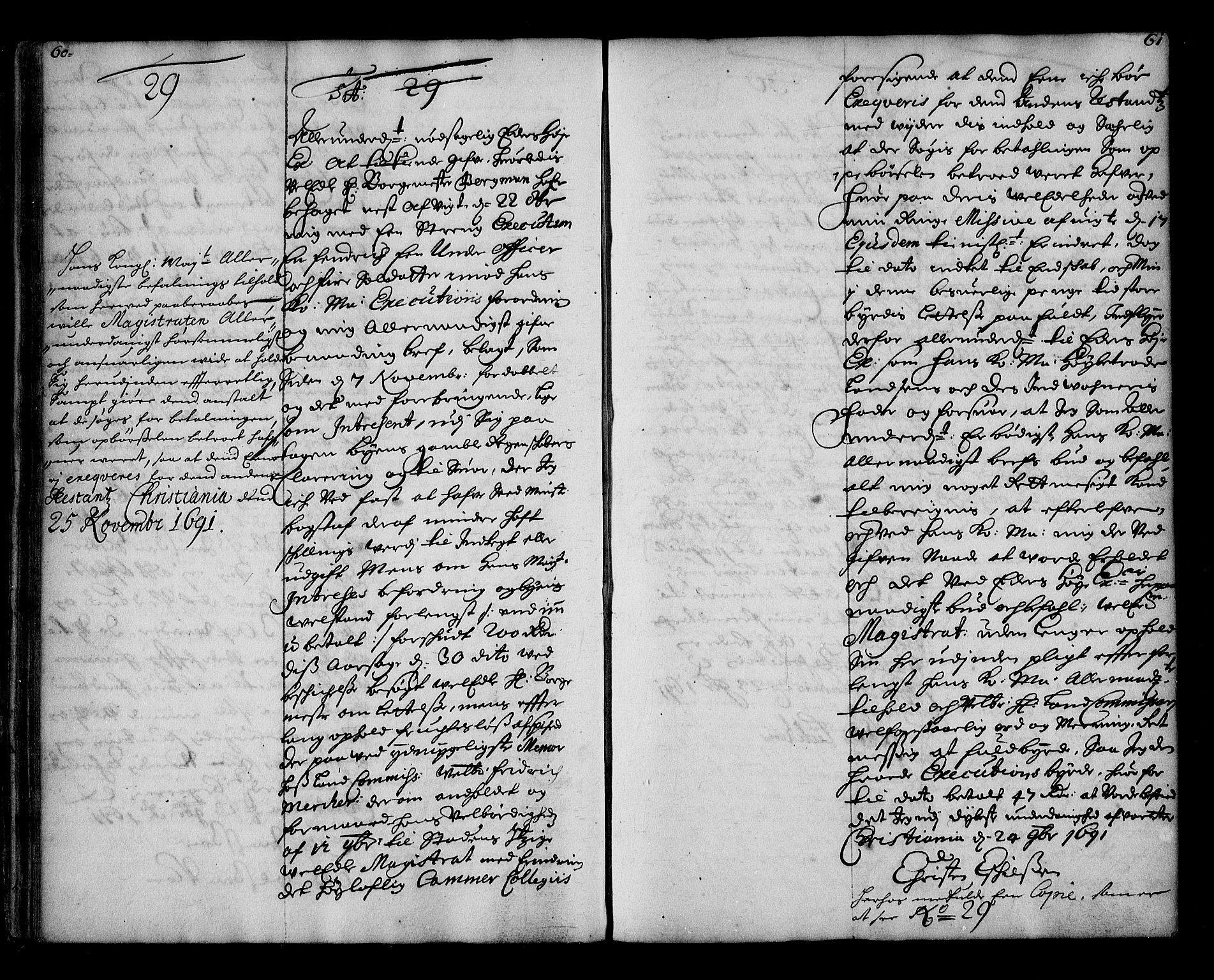 Stattholderembetet 1572-1771, AV/RA-EA-2870/Ae/L0009: Supplikasjons- og resolusjonsprotokoll, 1691-1692, p. 60-61