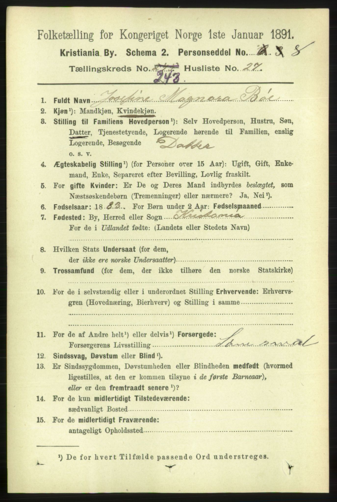 RA, 1891 census for 0301 Kristiania, 1891, p. 148387