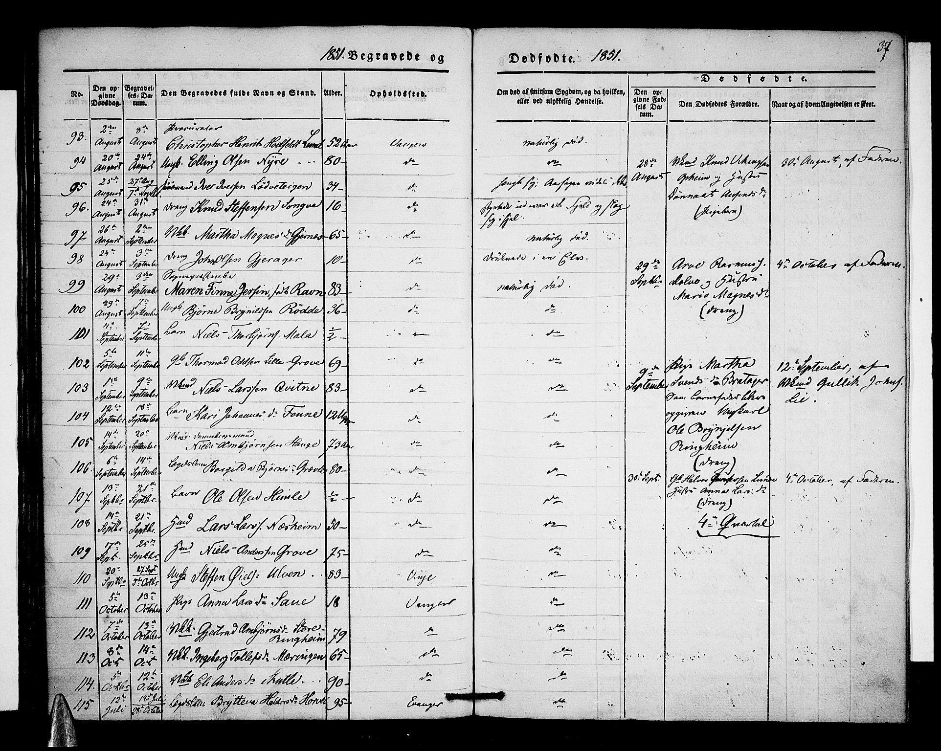 Voss sokneprestembete, SAB/A-79001/H/Haa: Parish register (official) no. A 15, 1845-1855, p. 37