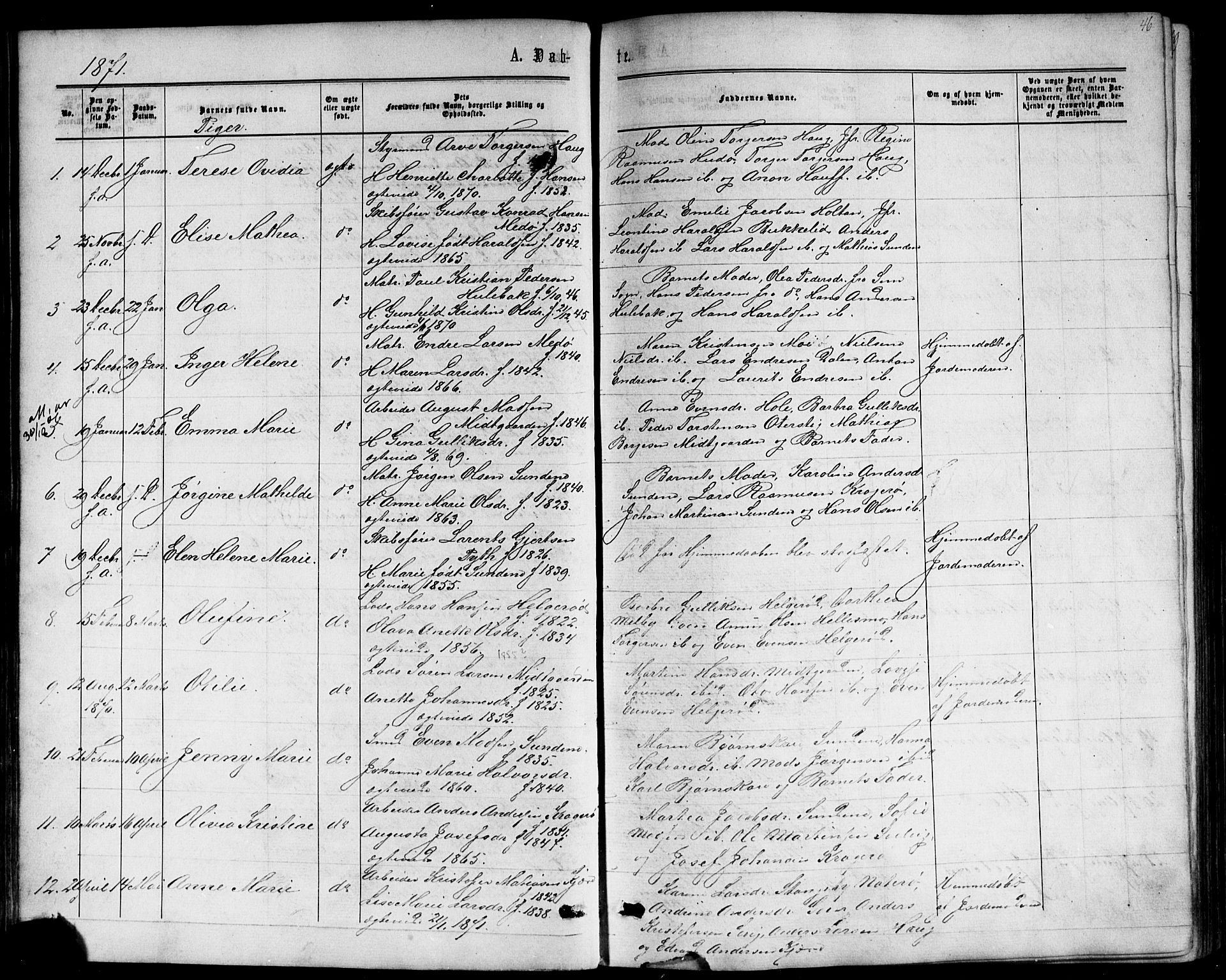 Nøtterøy kirkebøker, AV/SAKO-A-354/F/Fb/L0001: Parish register (official) no. II 1, 1865-1878, p. 46