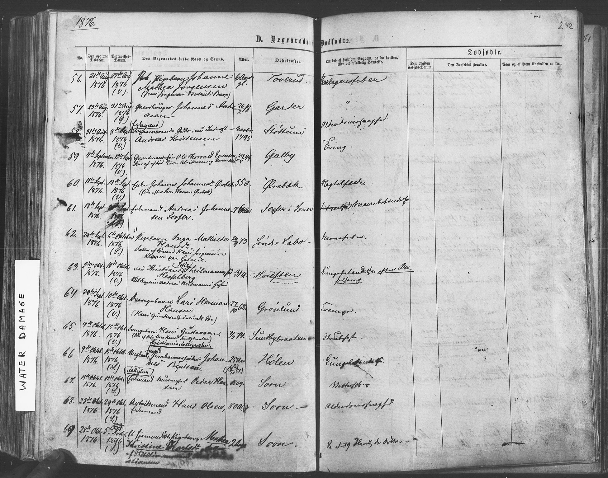 Vestby prestekontor Kirkebøker, AV/SAO-A-10893/F/Fa/L0008: Parish register (official) no. I 8, 1863-1877, p. 242