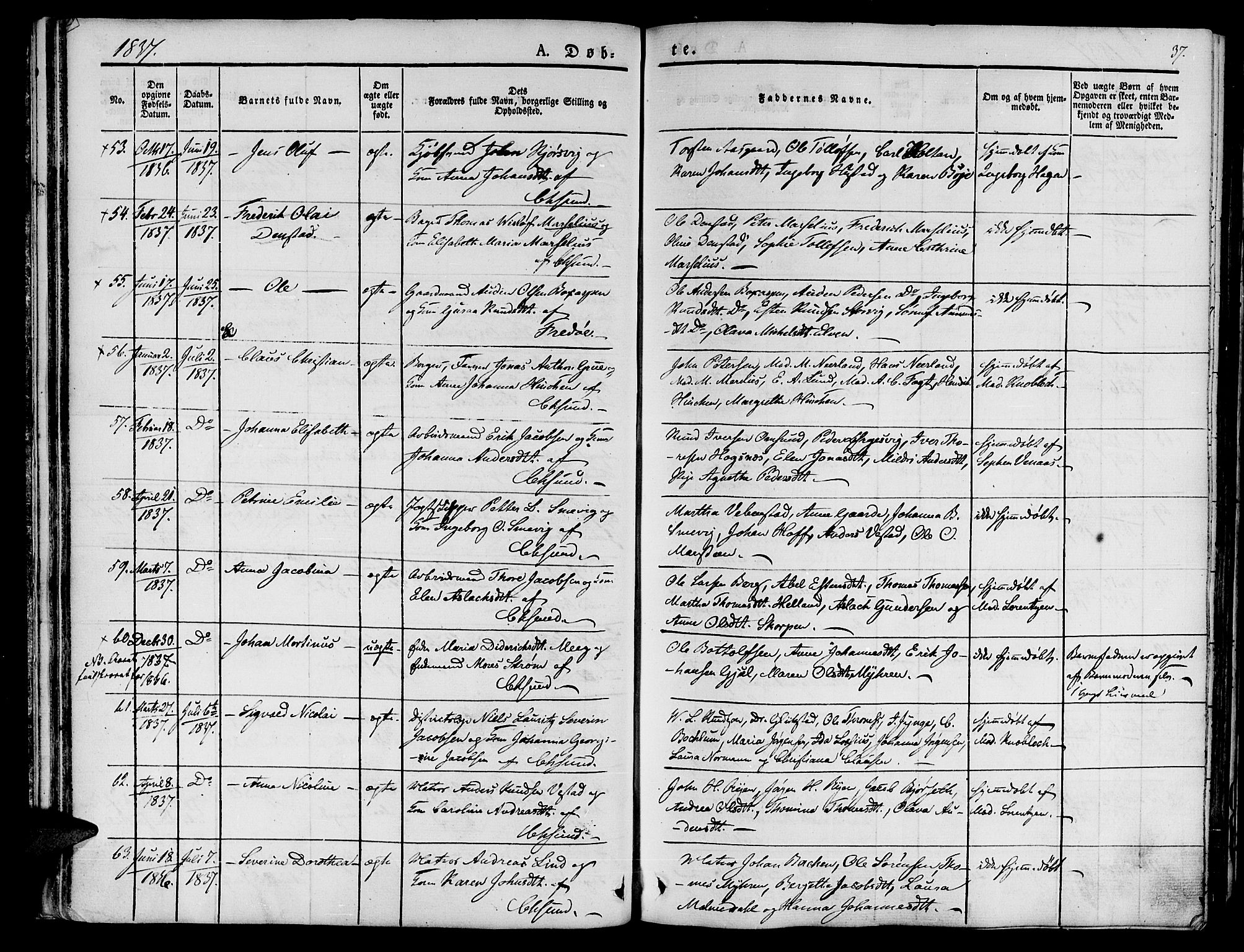 Ministerialprotokoller, klokkerbøker og fødselsregistre - Møre og Romsdal, SAT/A-1454/572/L0843: Parish register (official) no. 572A06, 1832-1842, p. 37