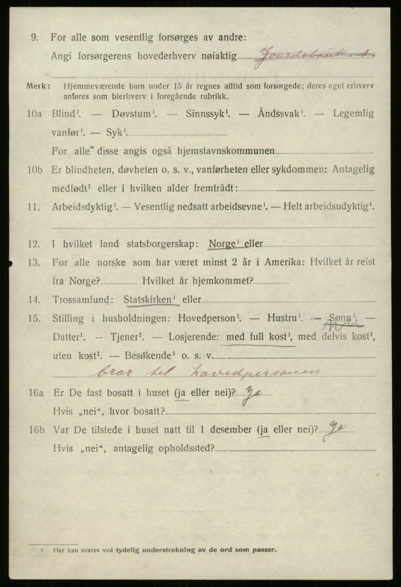 SAB, 1920 census for Breim, 1920, p. 812