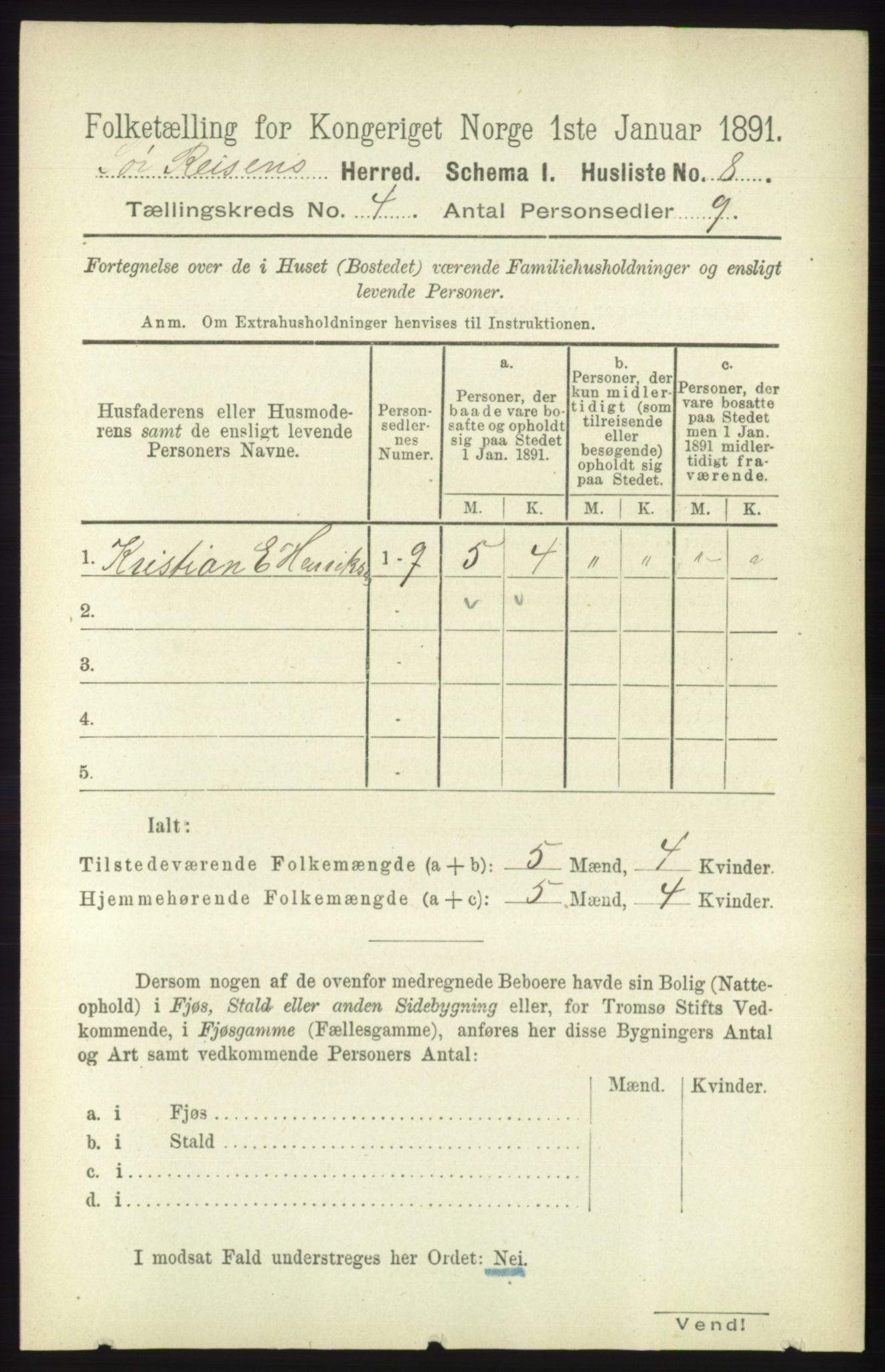 RA, 1891 census for 1925 Sørreisa, 1891, p. 1018