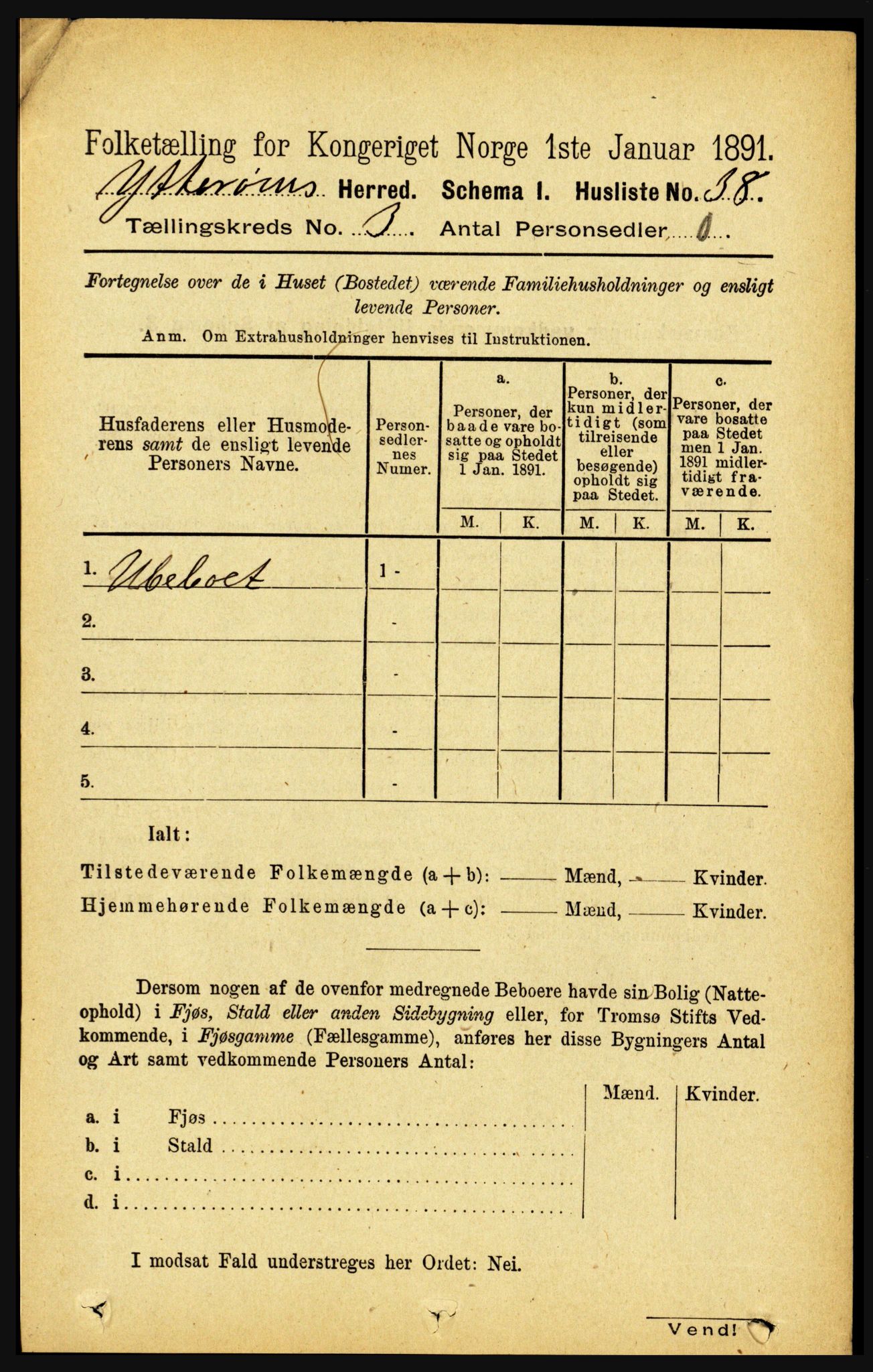 RA, 1891 census for 1722 Ytterøy, 1891, p. 1209