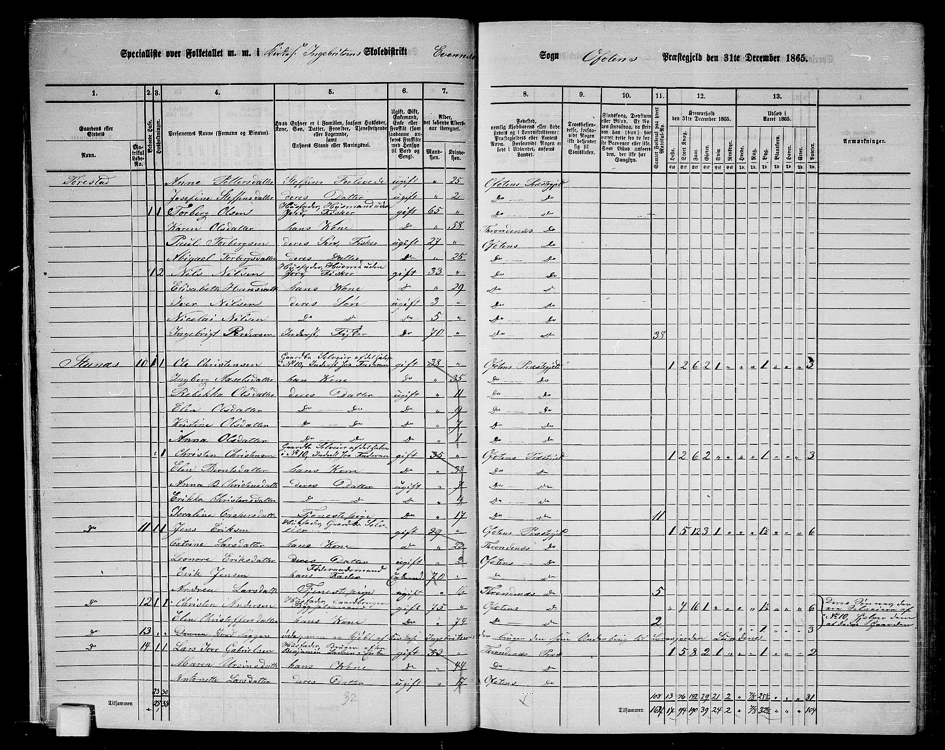 RA, 1865 census for Ofoten, 1865, p. 17