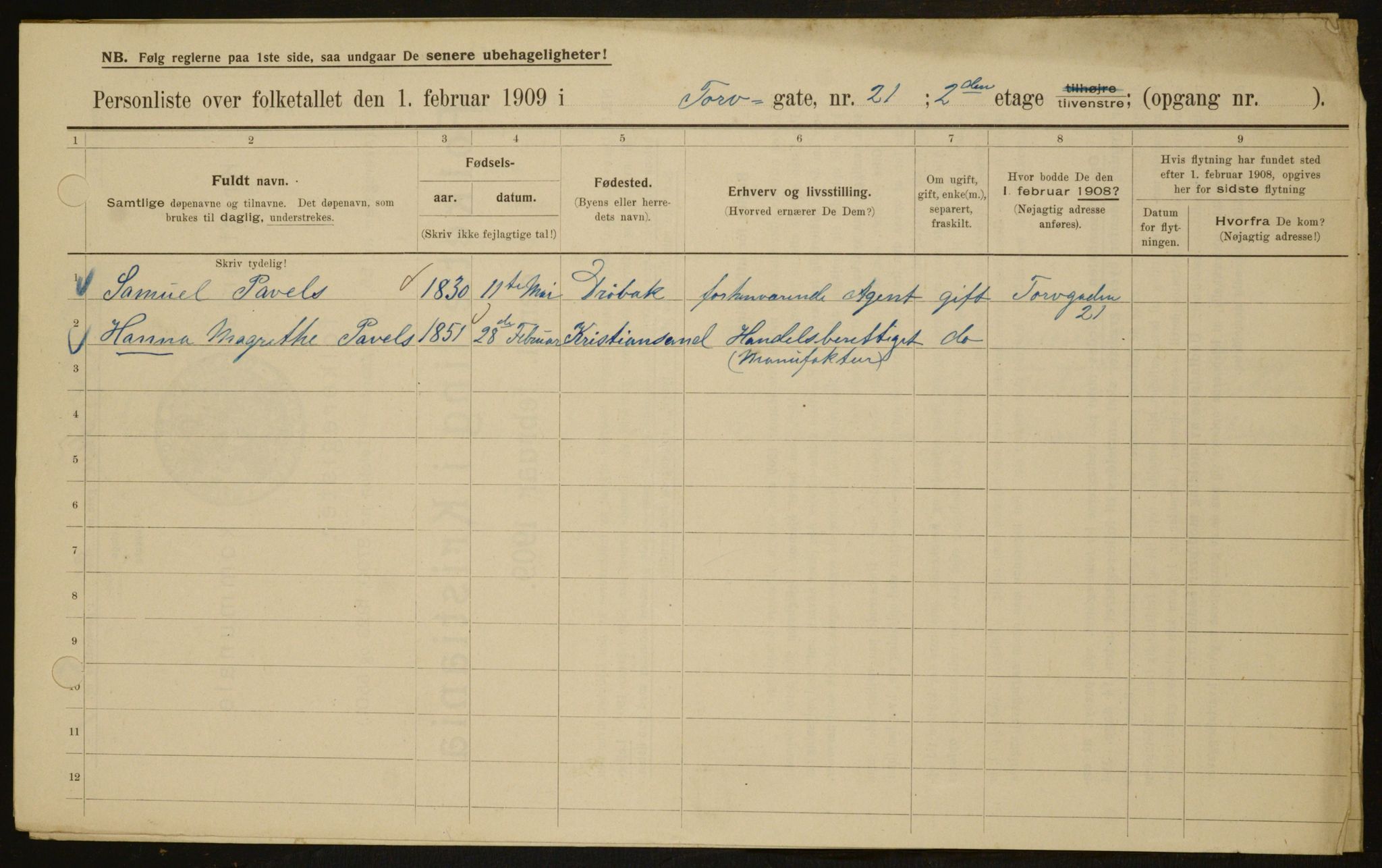 OBA, Municipal Census 1909 for Kristiania, 1909, p. 103475