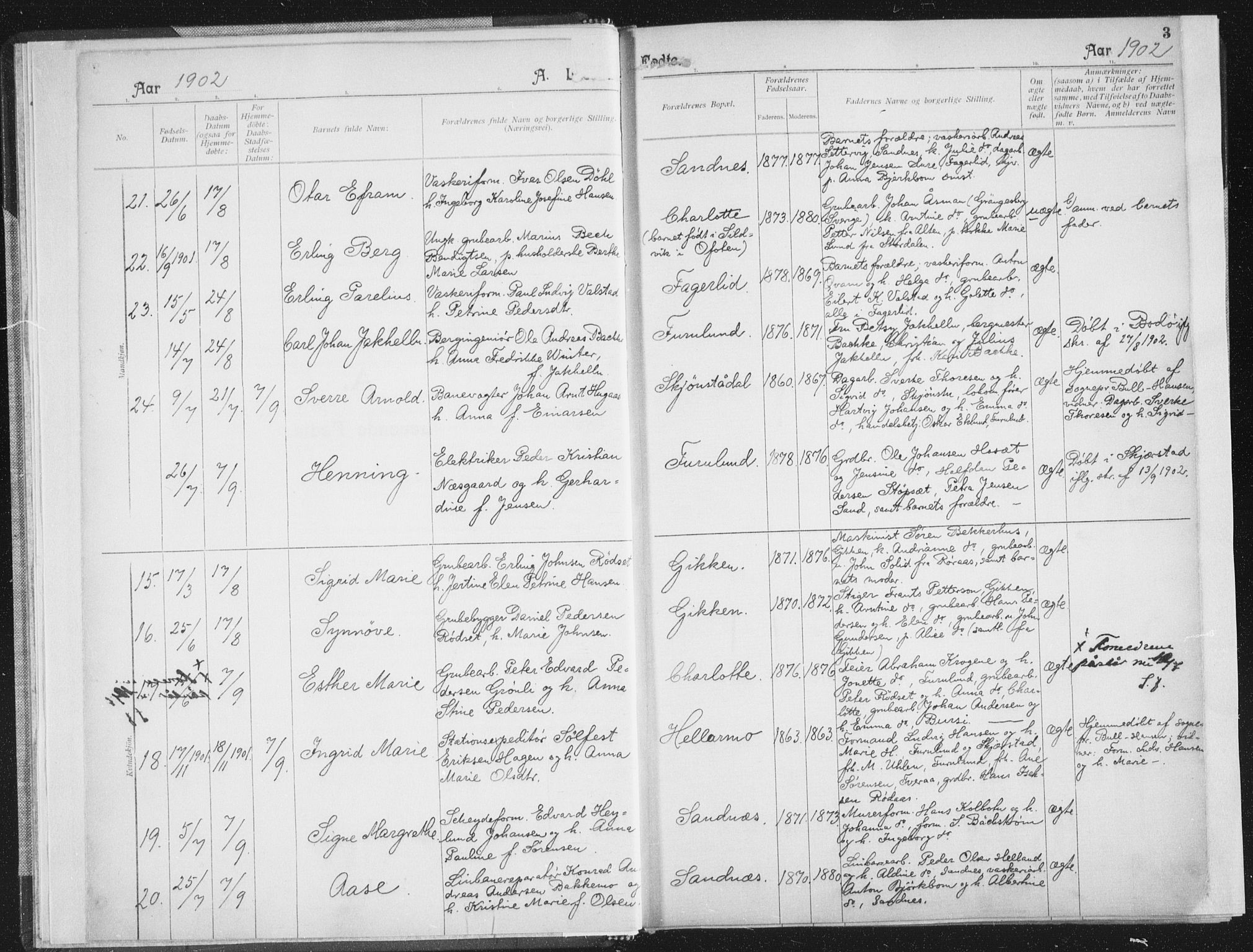 Ministerialprotokoller, klokkerbøker og fødselsregistre - Nordland, SAT/A-1459/850/L0711: Curate's parish register no. 850B01, 1902-1915, p. 3