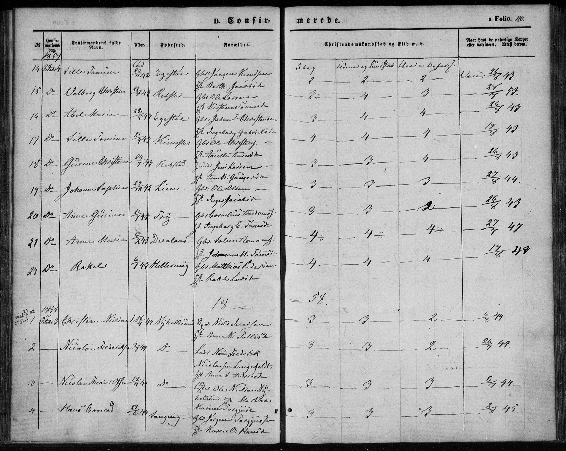 Søgne sokneprestkontor, AV/SAK-1111-0037/F/Fa/Fab/L0010: Parish register (official) no. A 10, 1853-1869, p. 110