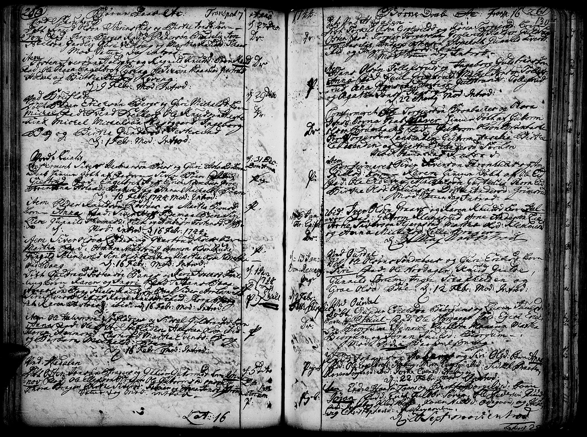 Aurdal prestekontor, SAH/PREST-126/H/Ha/Haa/L0004: Parish register (official) no. 4, 1730-1762, p. 260-261