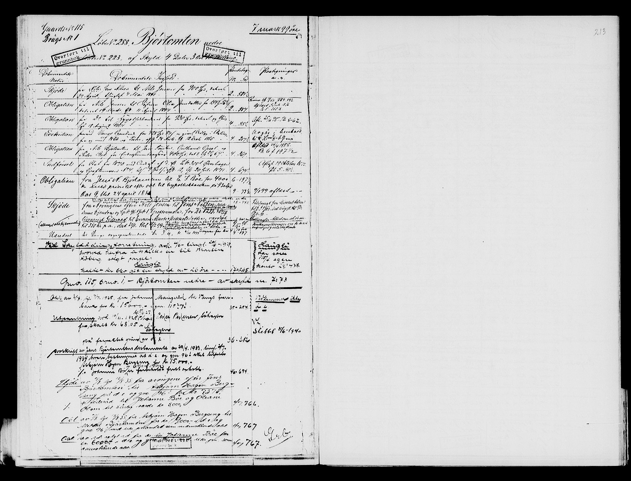 Nord-Hedmark sorenskriveri, SAH/TING-012/H/Ha/Had/Hade/L0001A: Mortgage register no. 4.1a, 1871-1940, p. 213