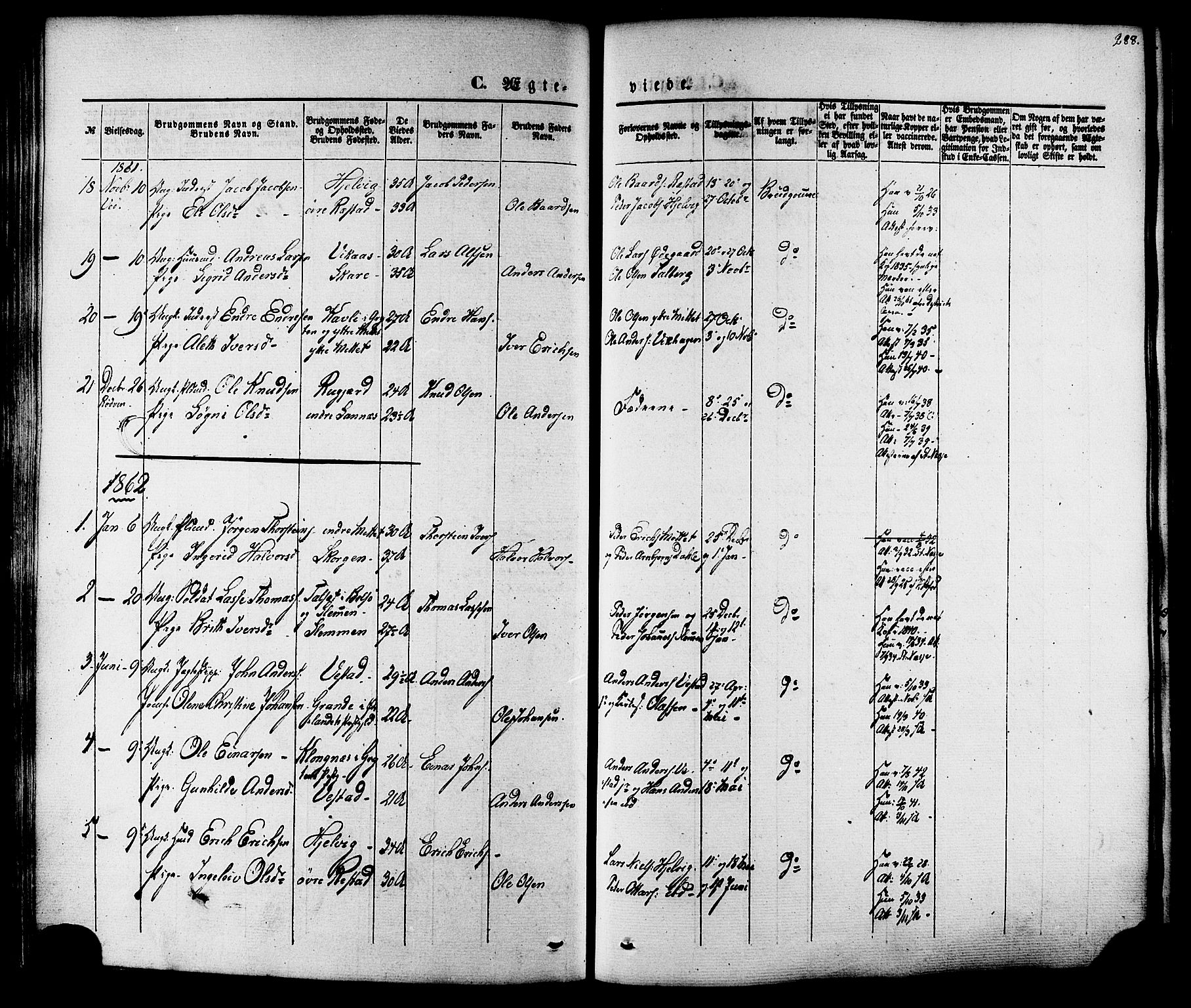 Ministerialprotokoller, klokkerbøker og fødselsregistre - Møre og Romsdal, SAT/A-1454/547/L0603: Parish register (official) no. 547A05, 1846-1877, p. 288