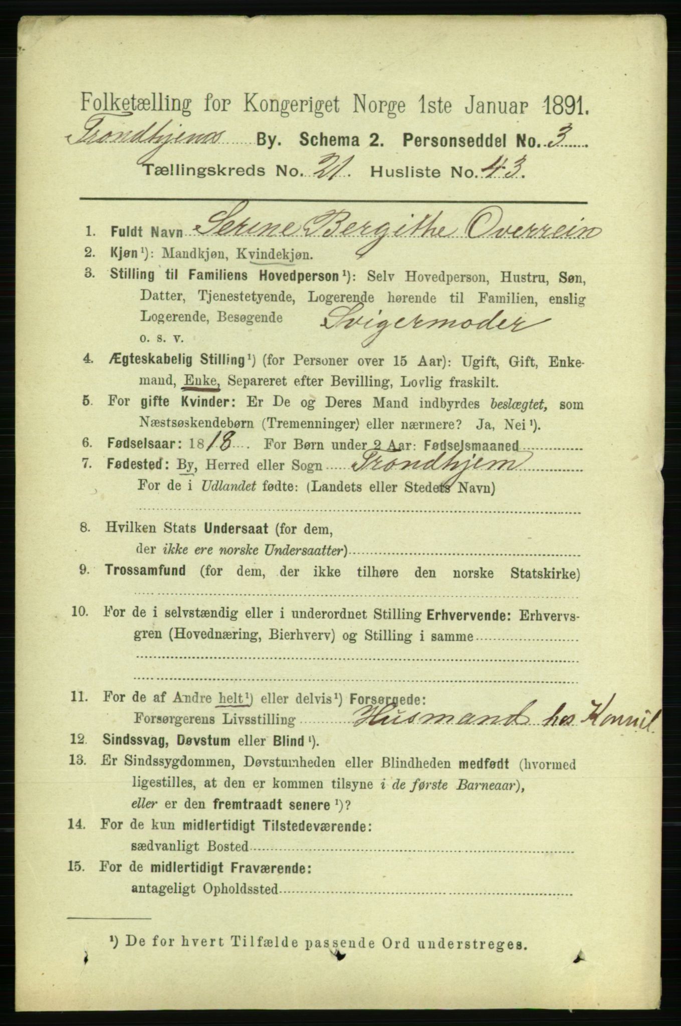 RA, 1891 census for 1601 Trondheim, 1891, p. 16531