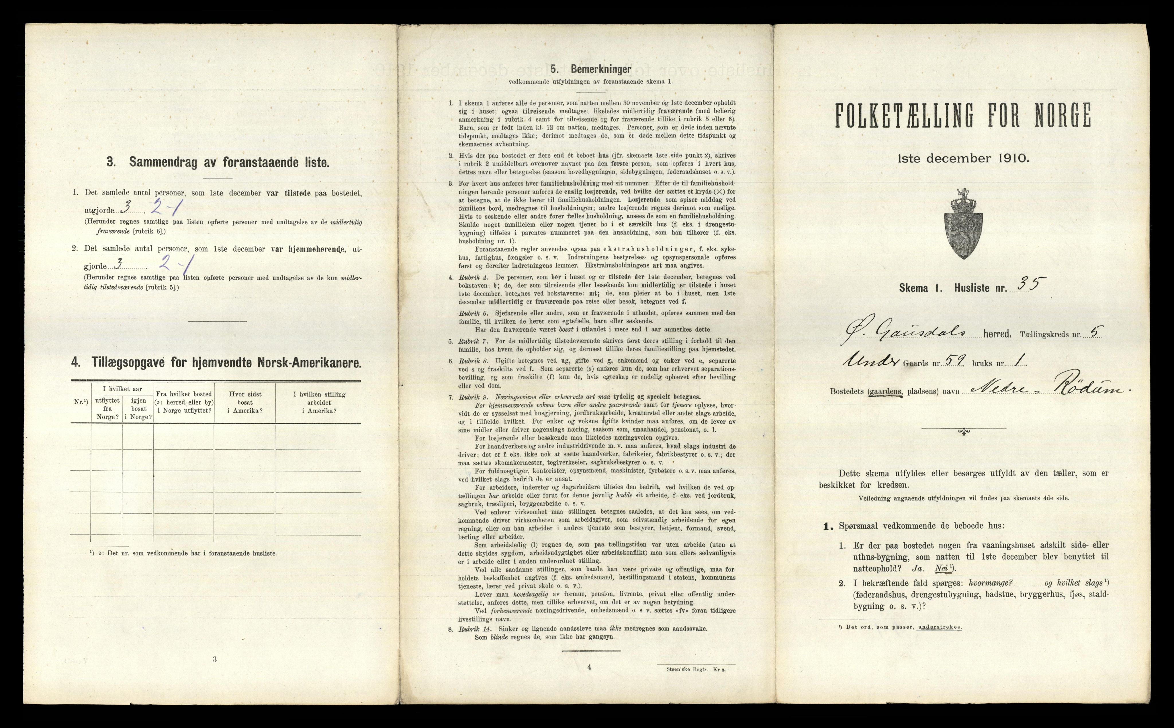 RA, 1910 census for Østre Gausdal, 1910, p. 836