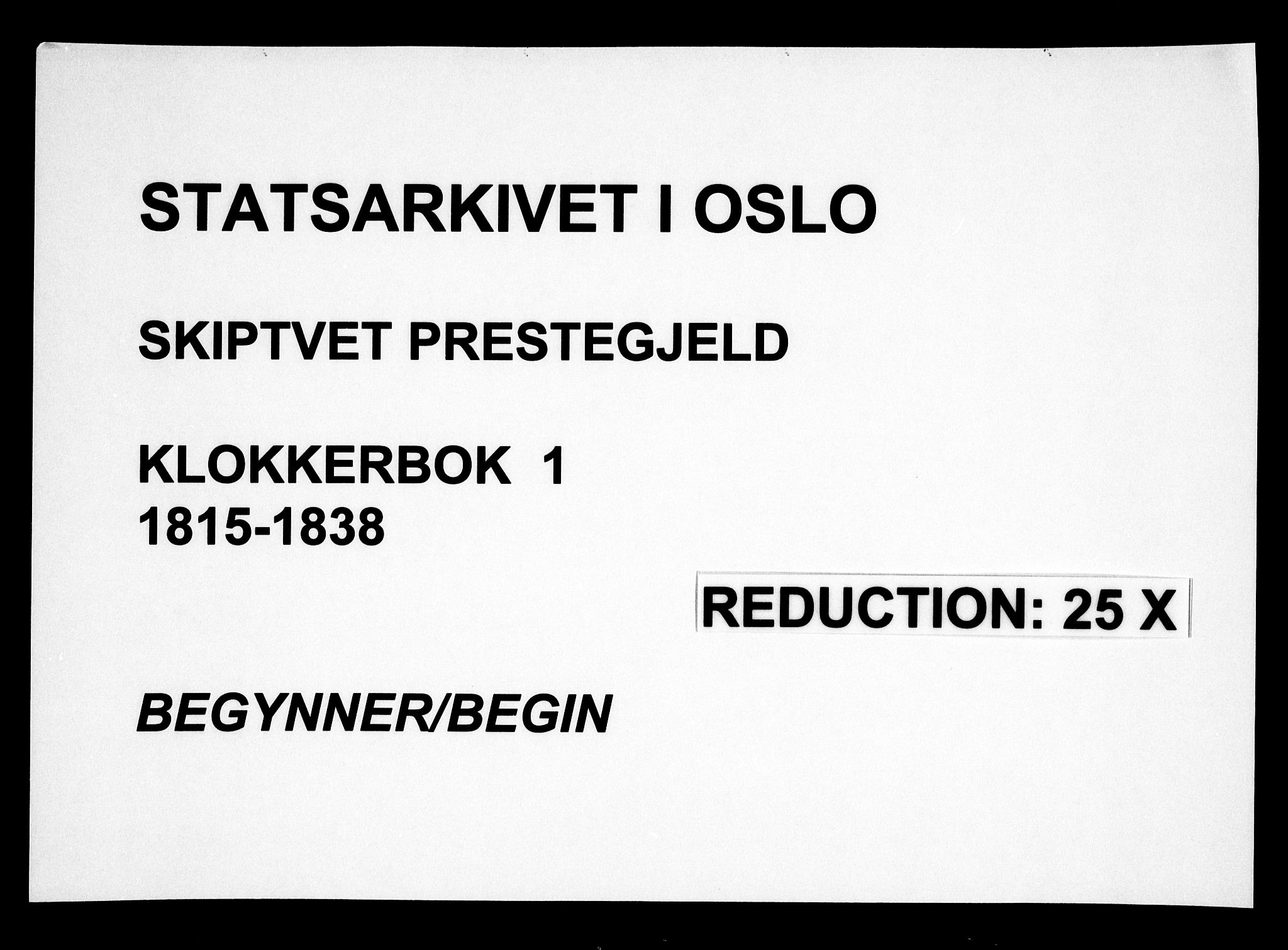 Skiptvet prestekontor Kirkebøker, AV/SAO-A-20009/G/Ga/L0001: Parish register (copy) no. 1, 1815-1838