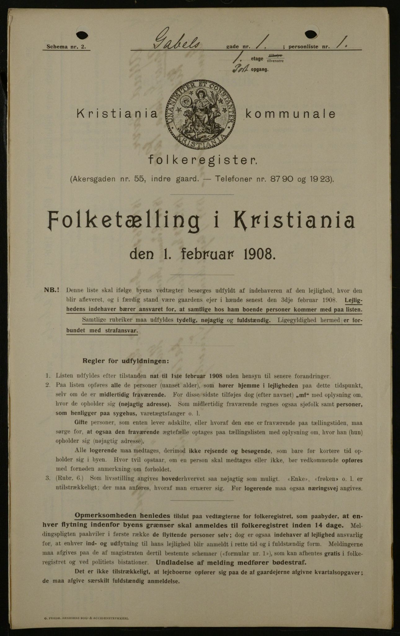 OBA, Municipal Census 1908 for Kristiania, 1908, p. 25727