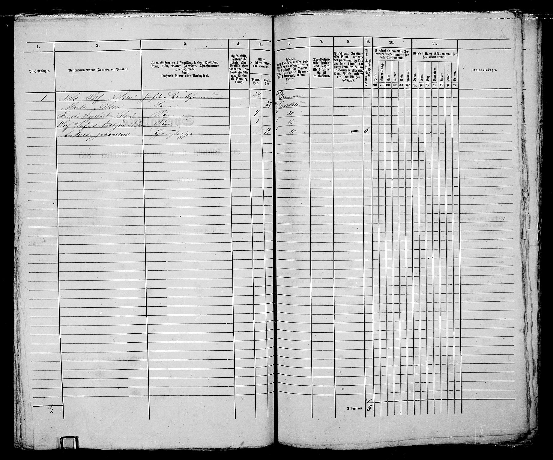 RA, 1865 census for Fredrikstad/Fredrikstad, 1865, p. 207